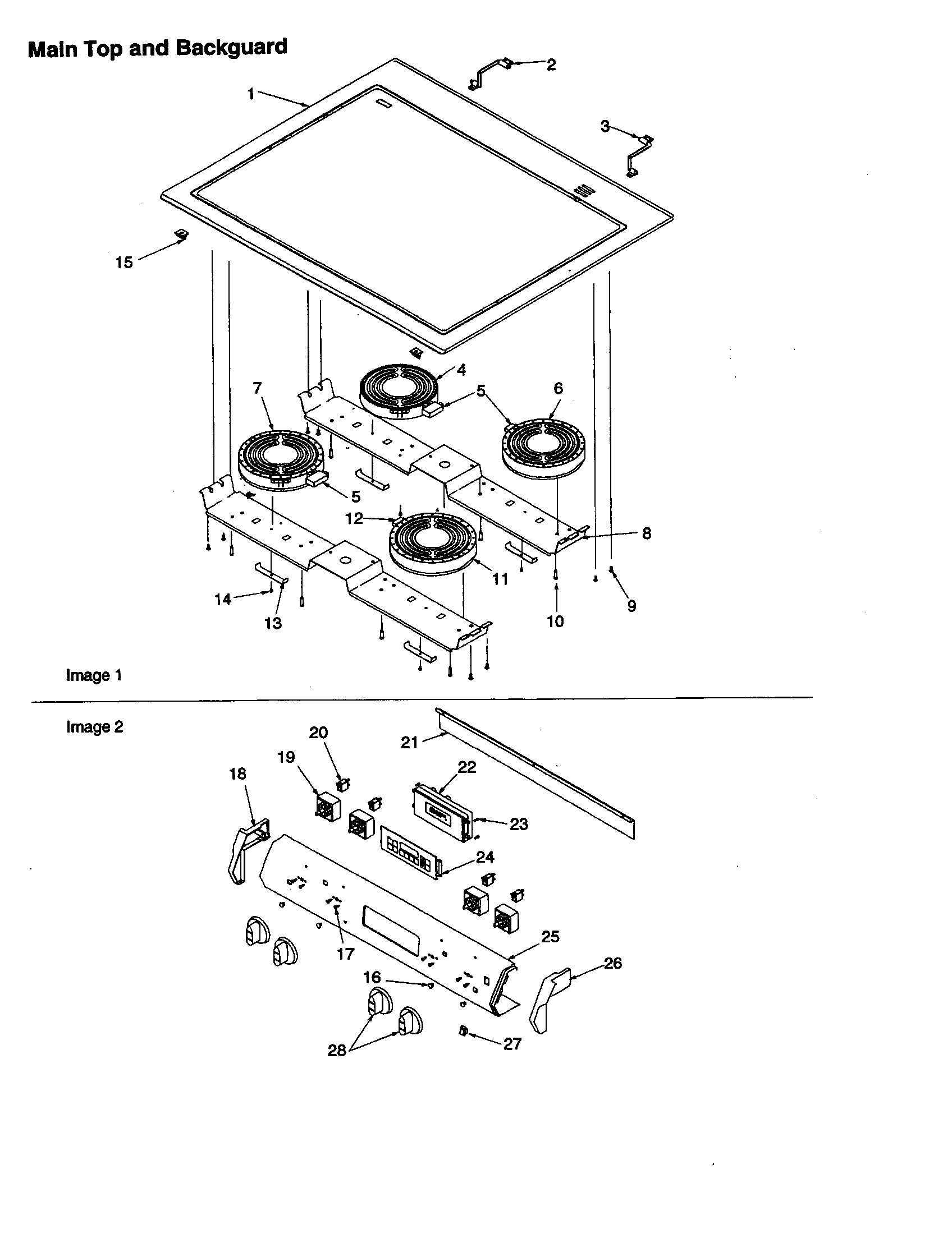 Amana ARTSC8650WW-P1130679NWW main top and backguard diagram