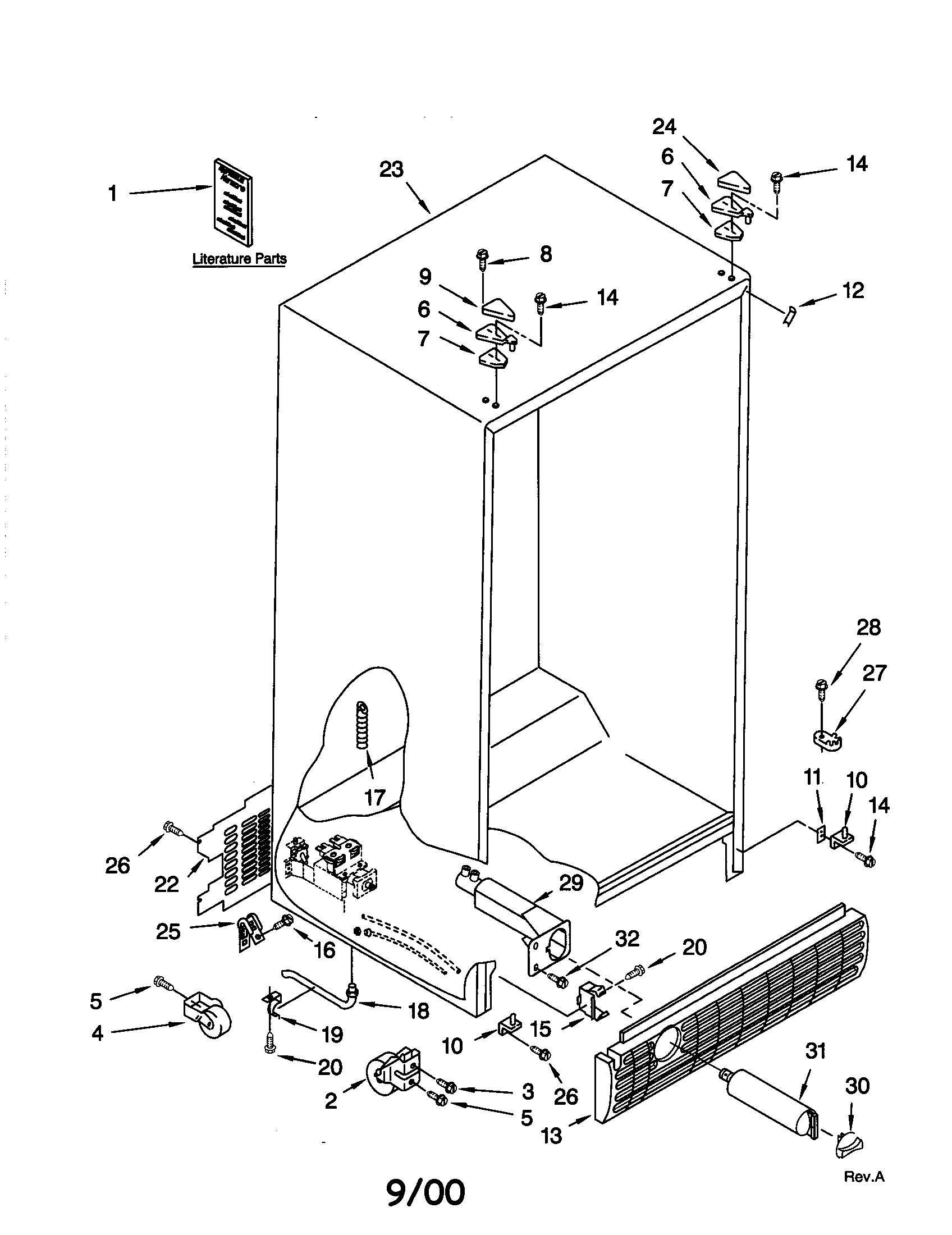 Kenmore 10659799993 cabinet diagram