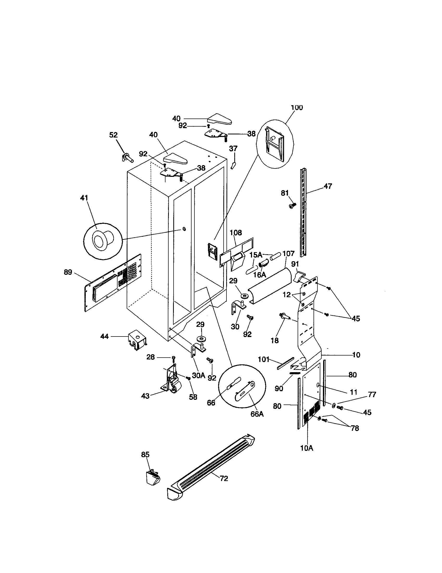 Kenmore 25350689001 cabinet diagram