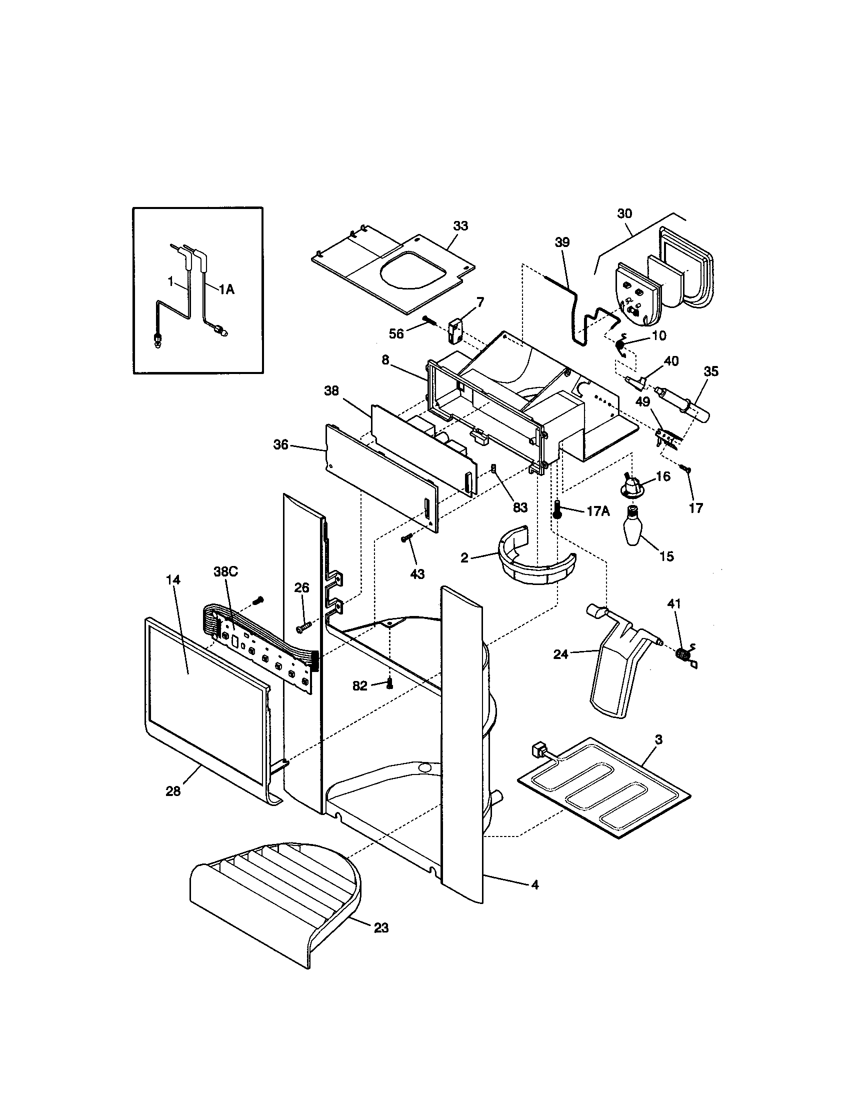 Kenmore 25350689001 ice dispenser diagram