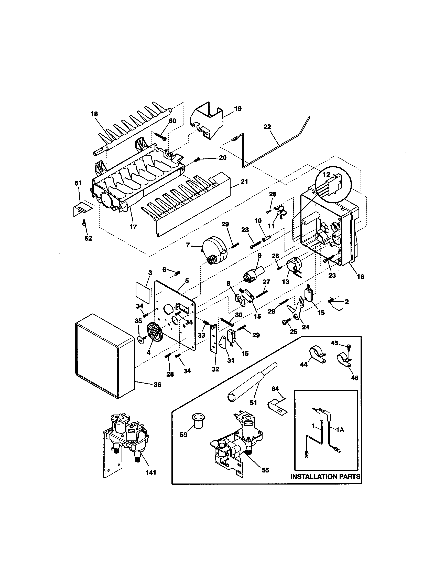 Kenmore 25350689001 ice maker diagram