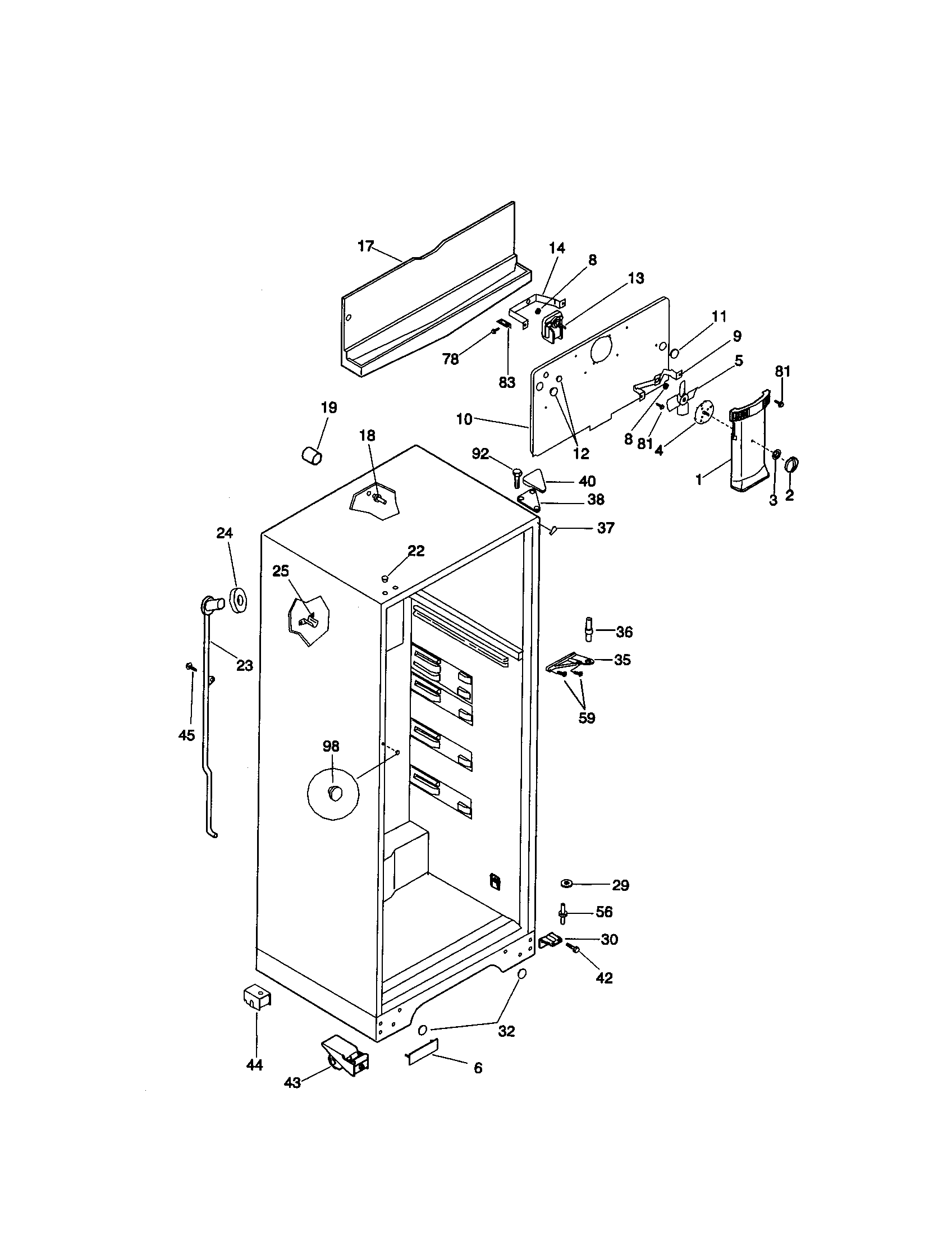 Kenmore 25336800893 cabinet diagram
