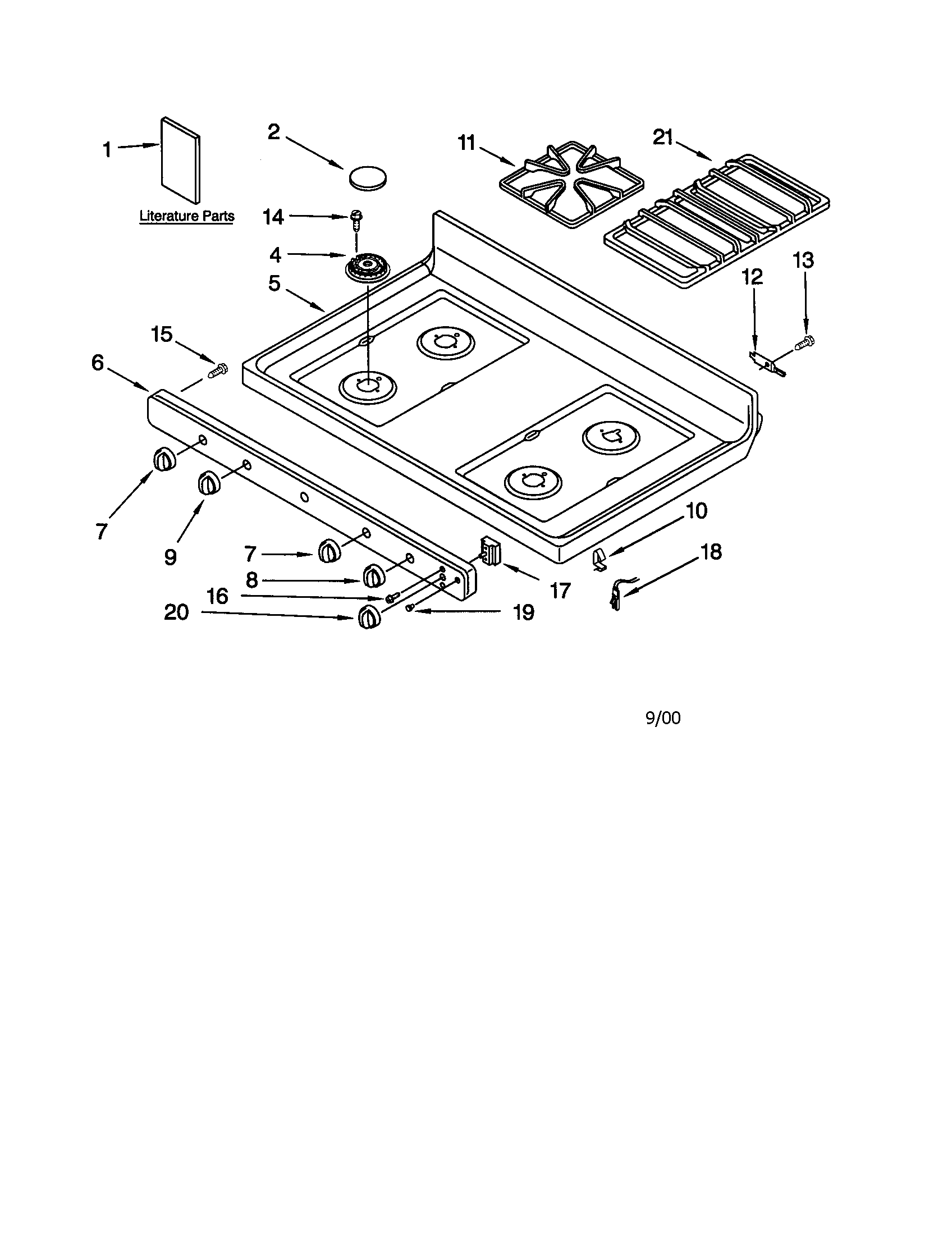 Kenmore 66575849002 cooktop diagram