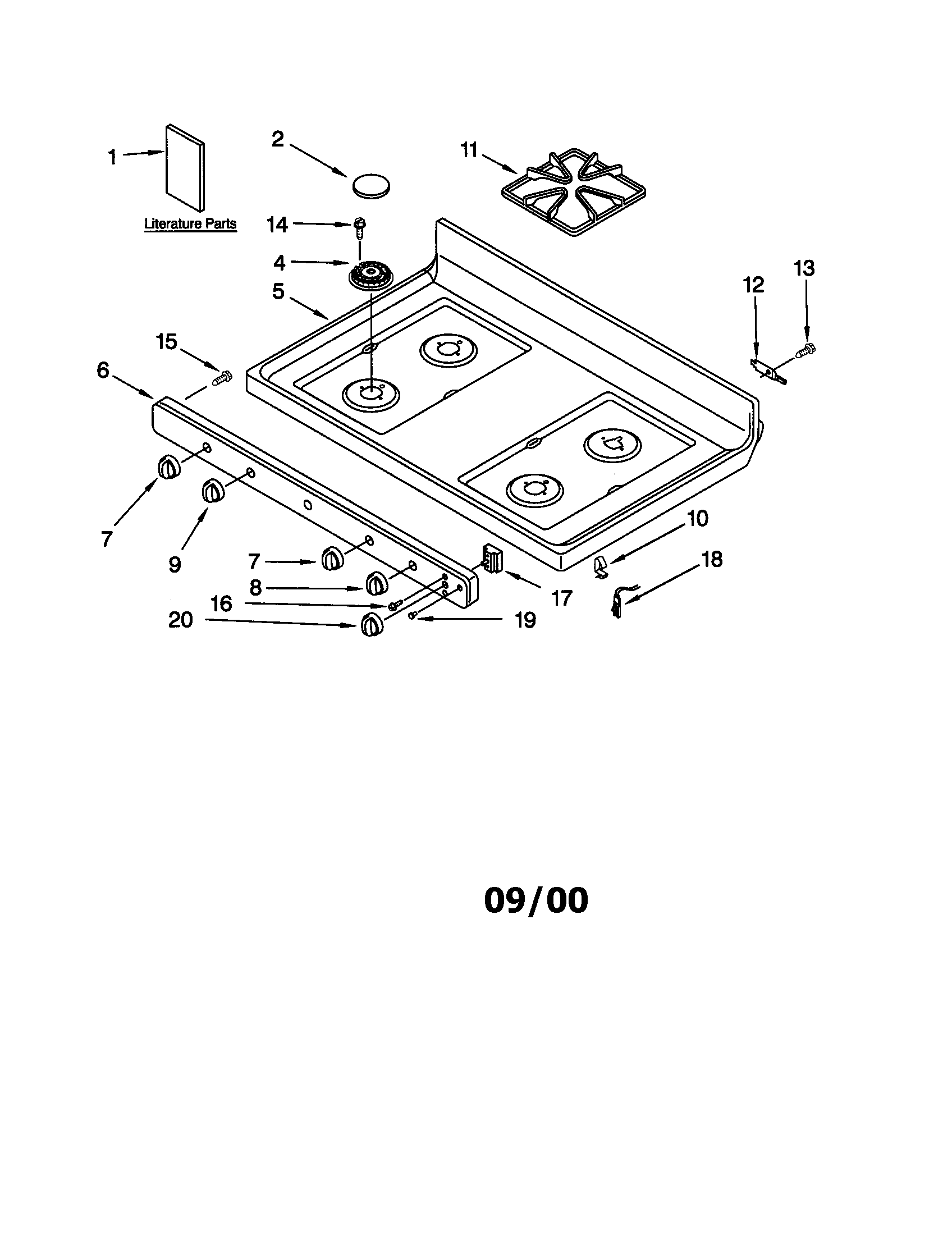 Kenmore 66575832002 cooktop diagram