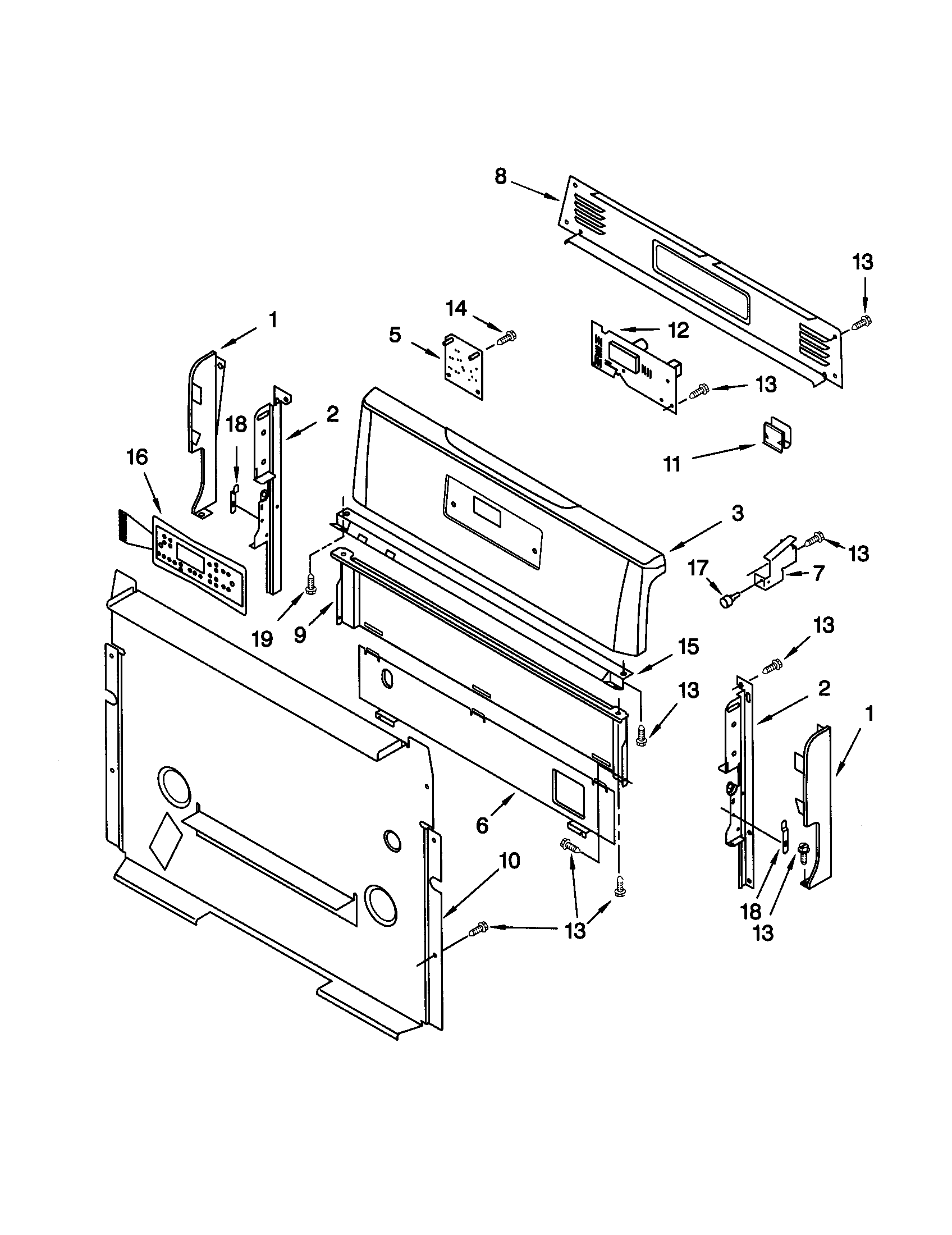 Kenmore 66575832002 control panel diagram