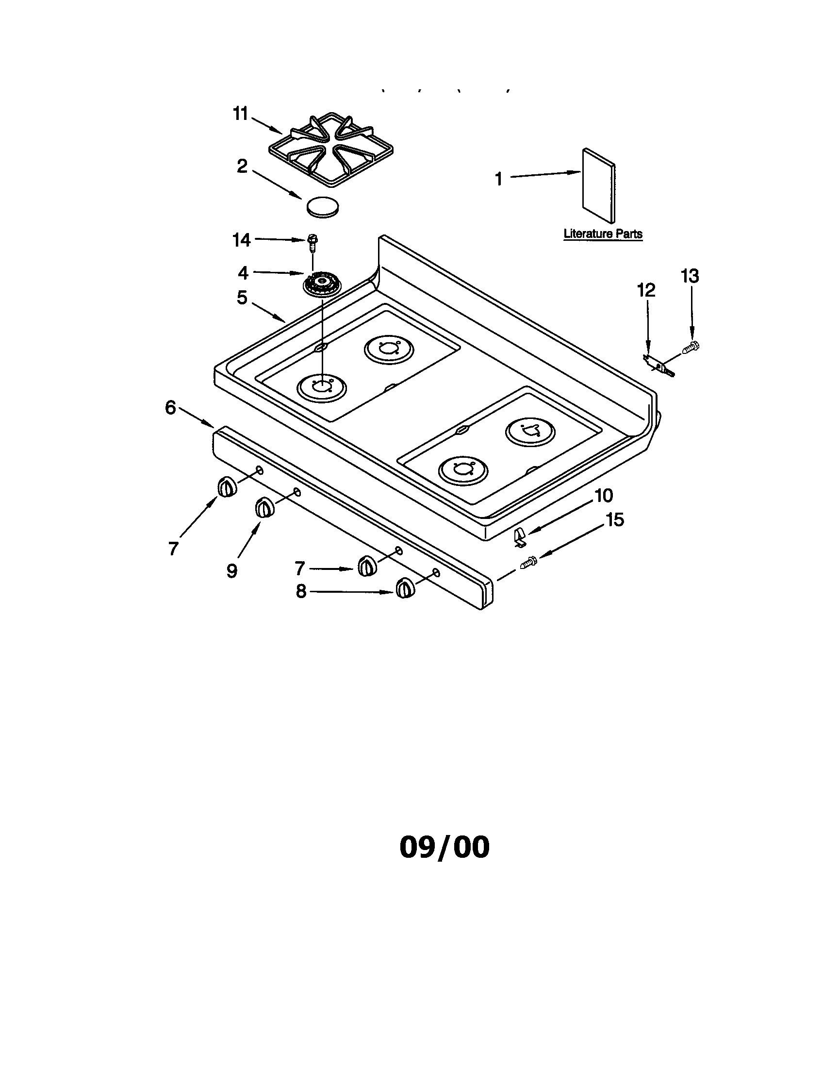 Kenmore 66575808001 cooktop diagram