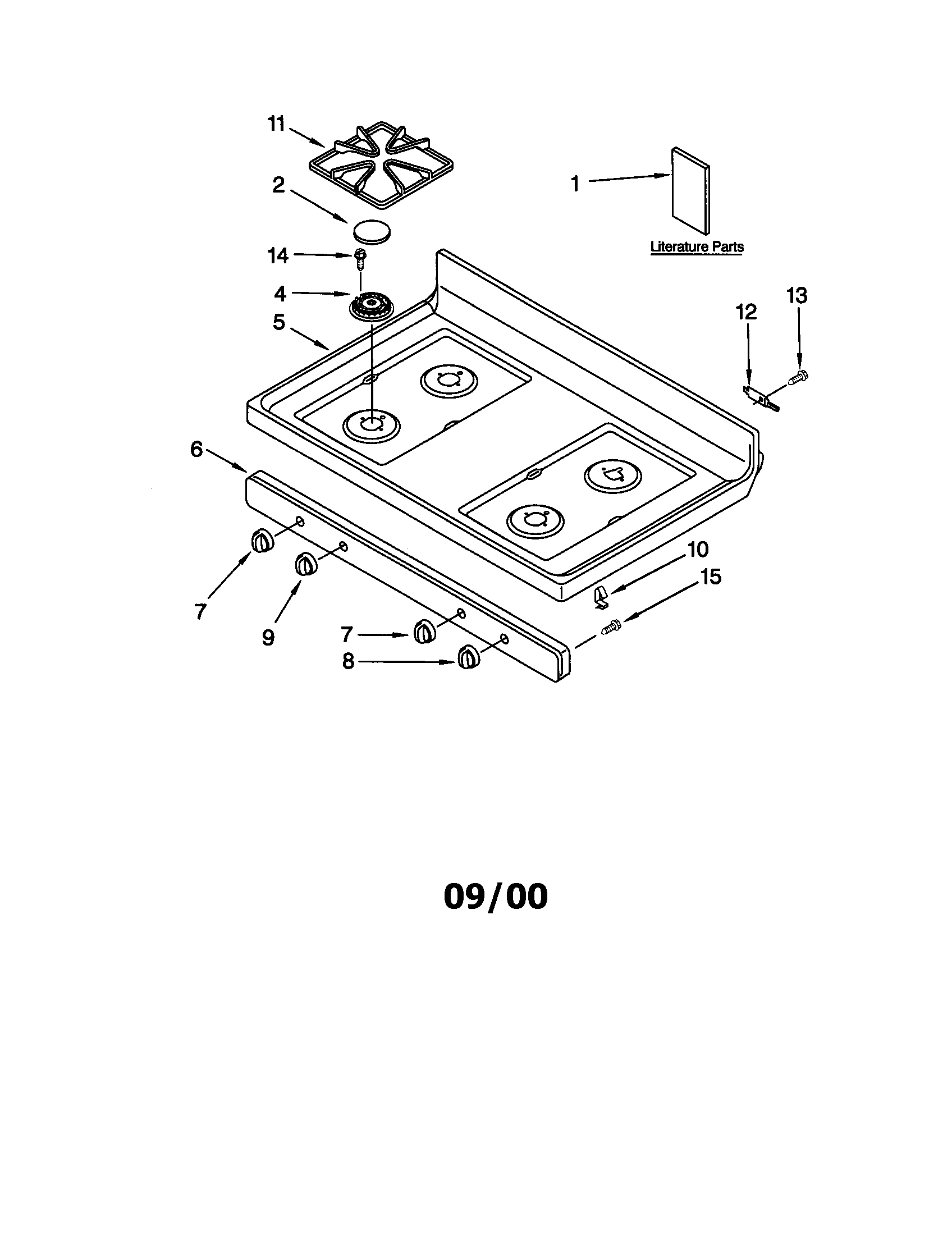 Kenmore 66575824001 cooktop diagram