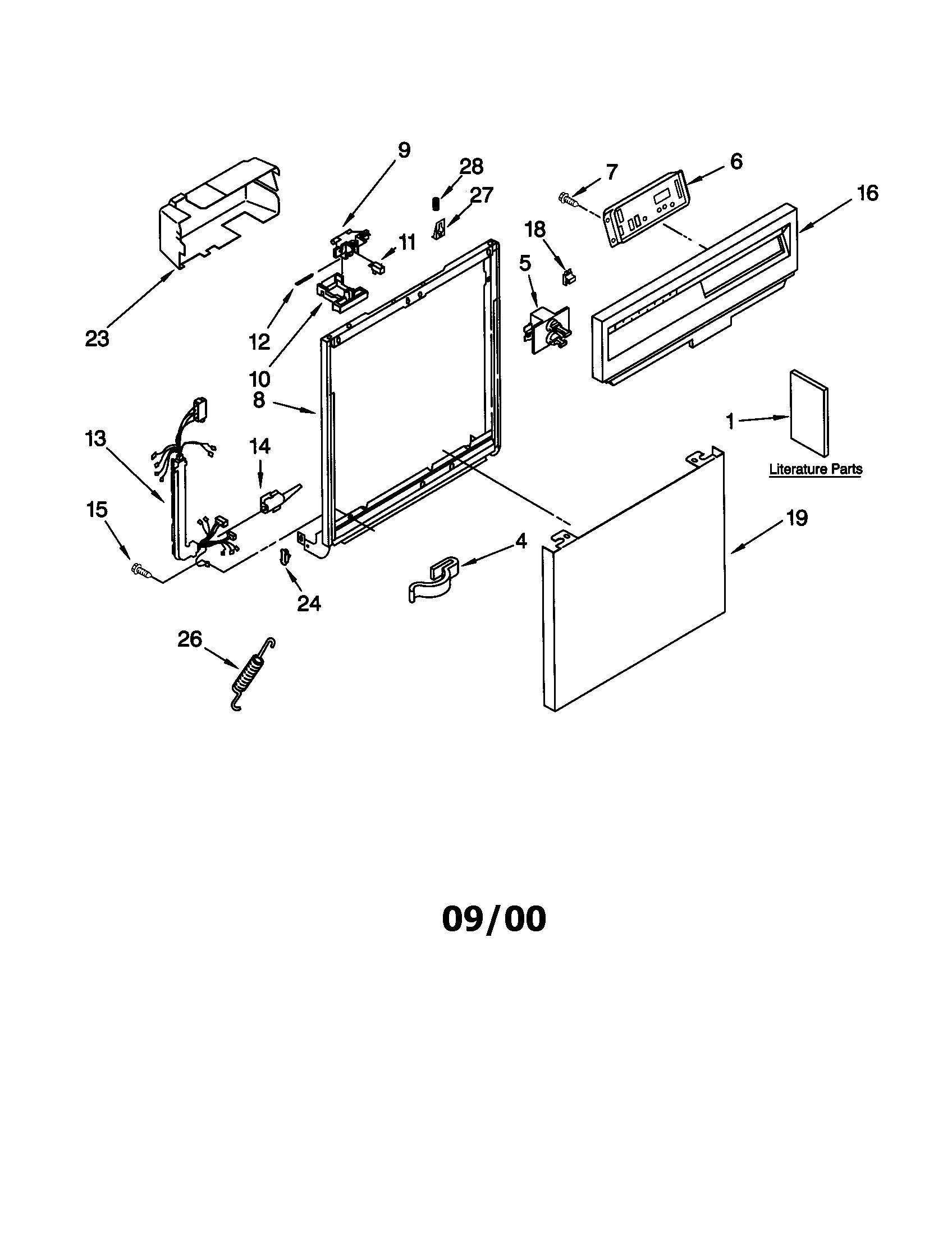 Kenmore 66515819992 frame and console diagram