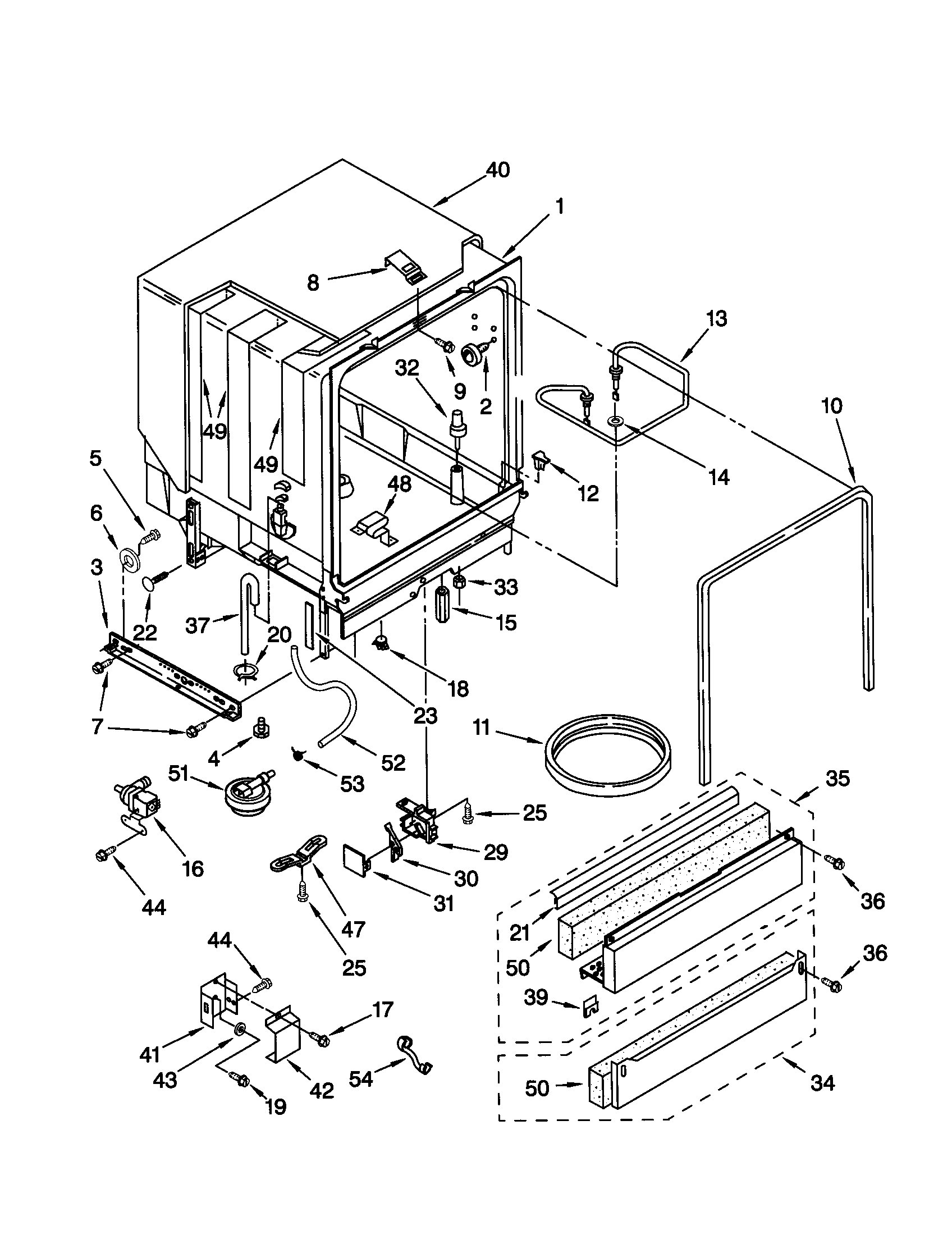 Kenmore 66515819992 tub assembly diagram