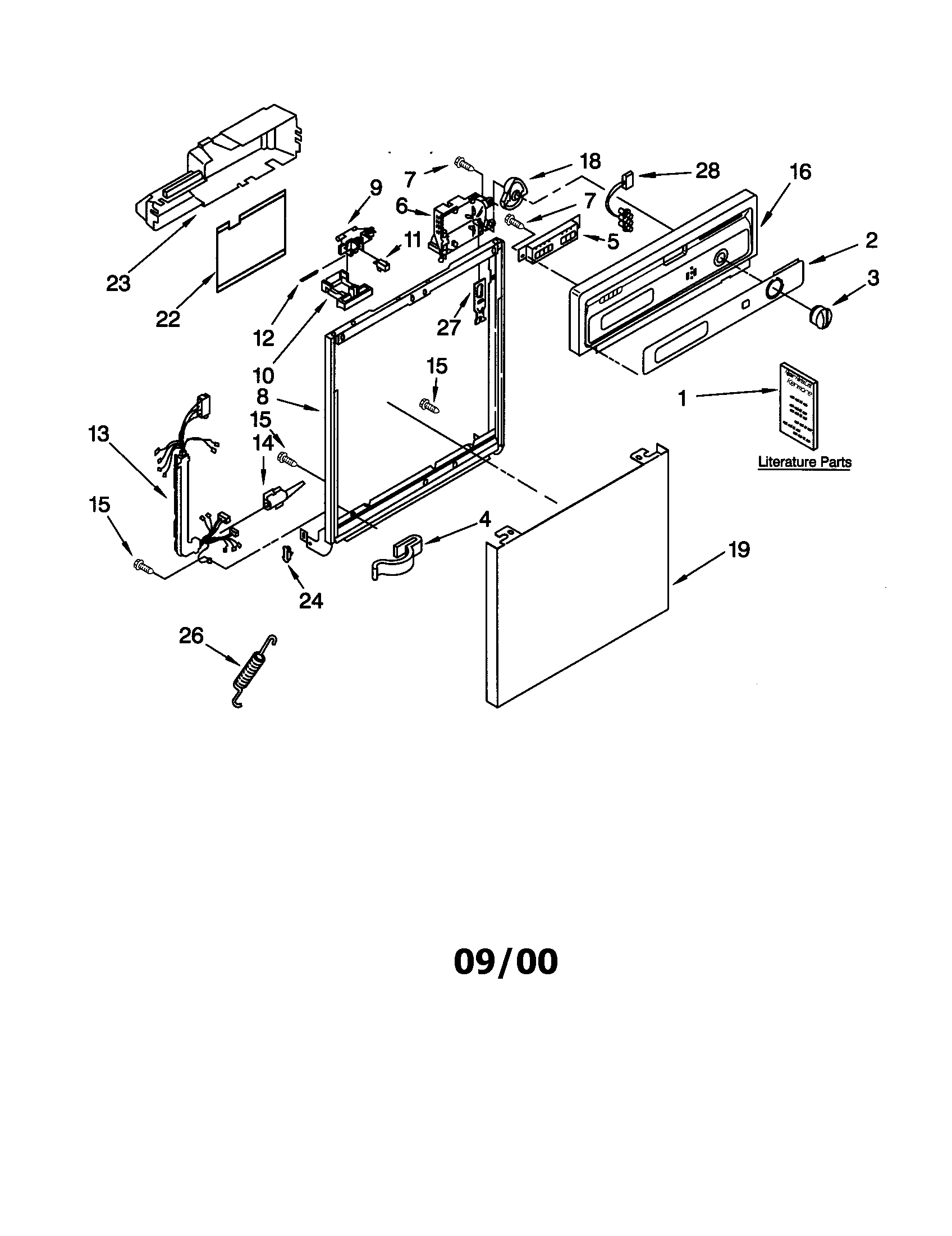 Kenmore 66517701892 frame and console diagram