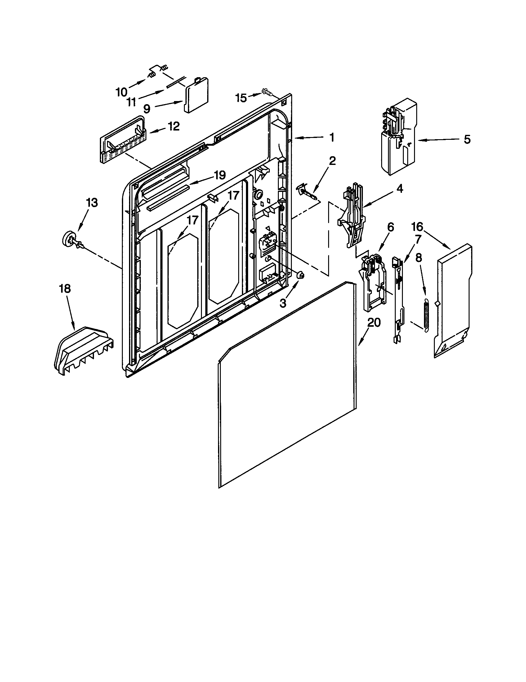 Kenmore 66517701892 inner door diagram