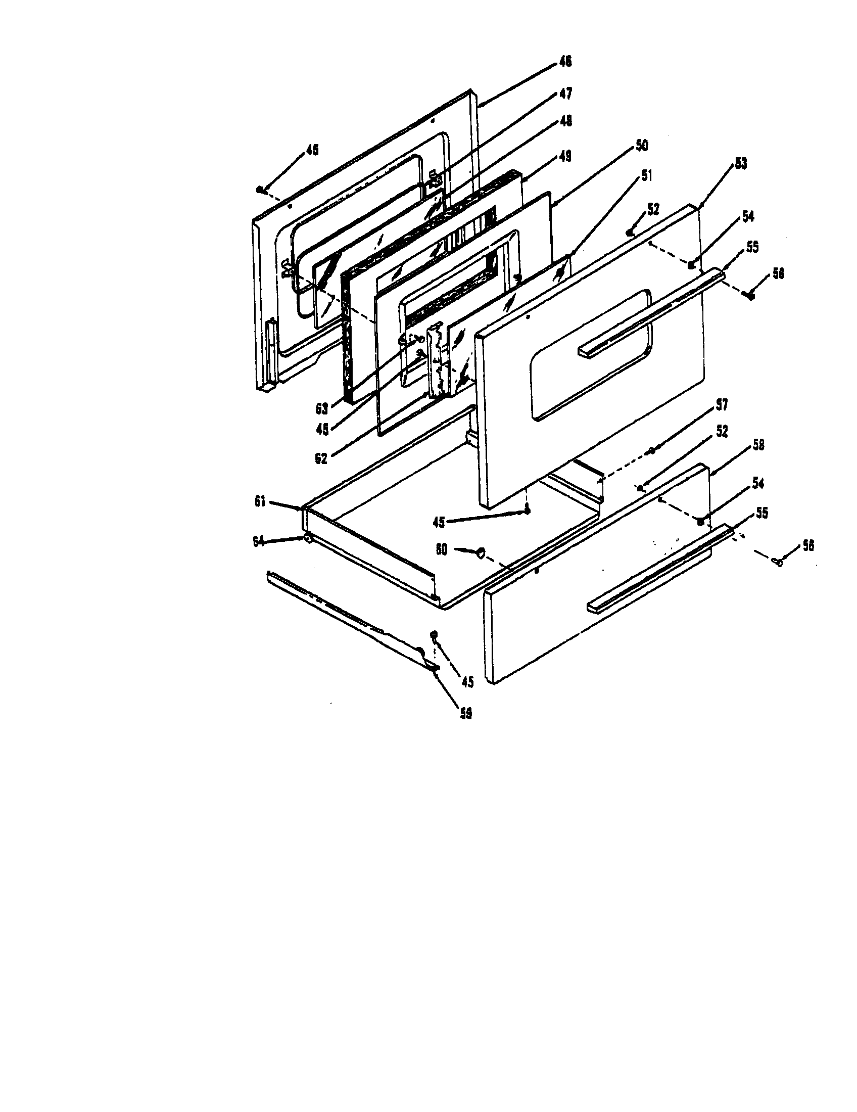Kenmore 1199058510 oven door lining diagram