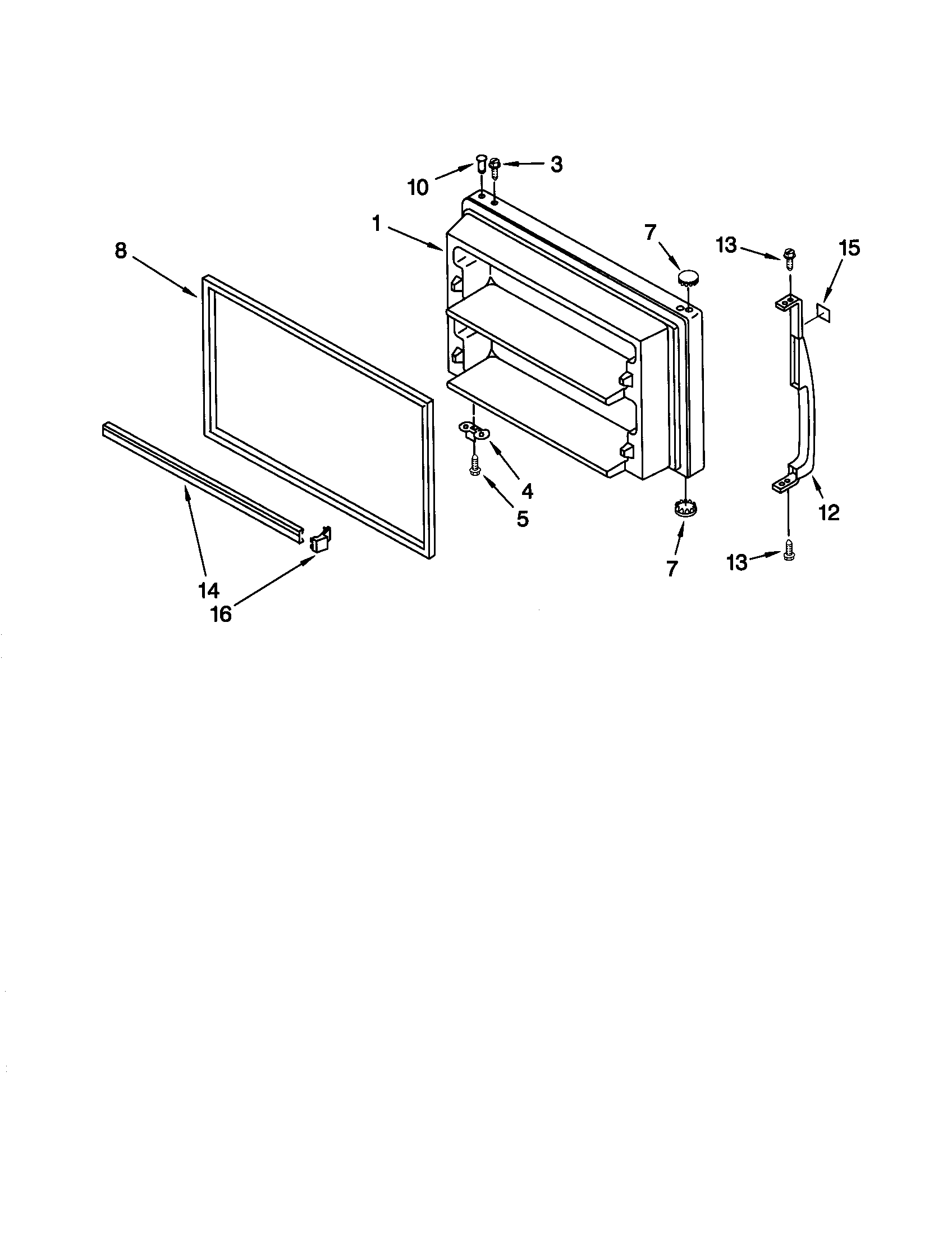 Kenmore 10668852991 freezer door diagram
