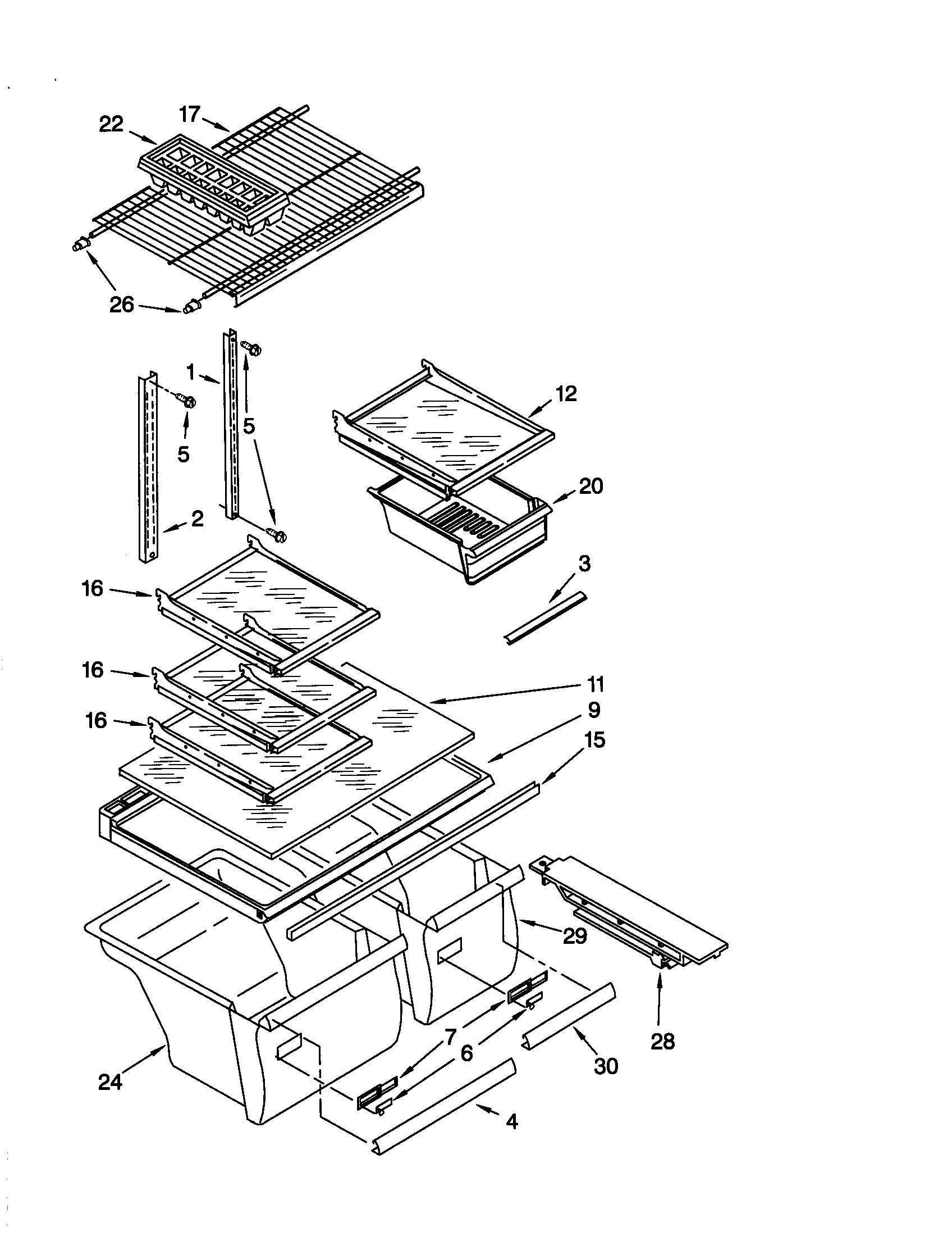 Kenmore 10668852991 shelf diagram