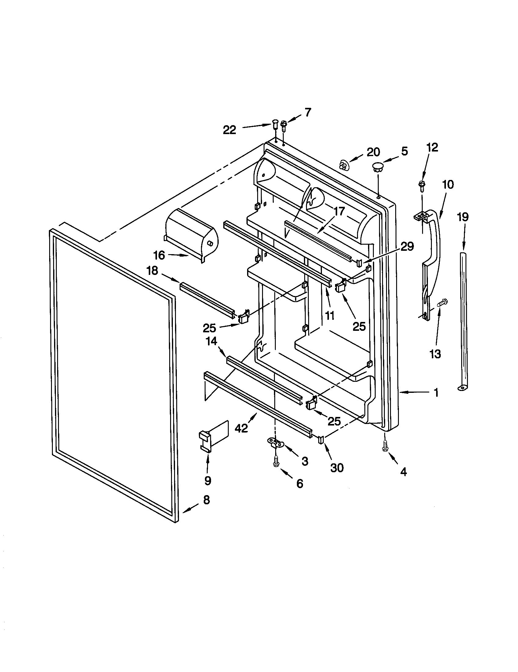 Kenmore 10668852991 refrigerator door diagram