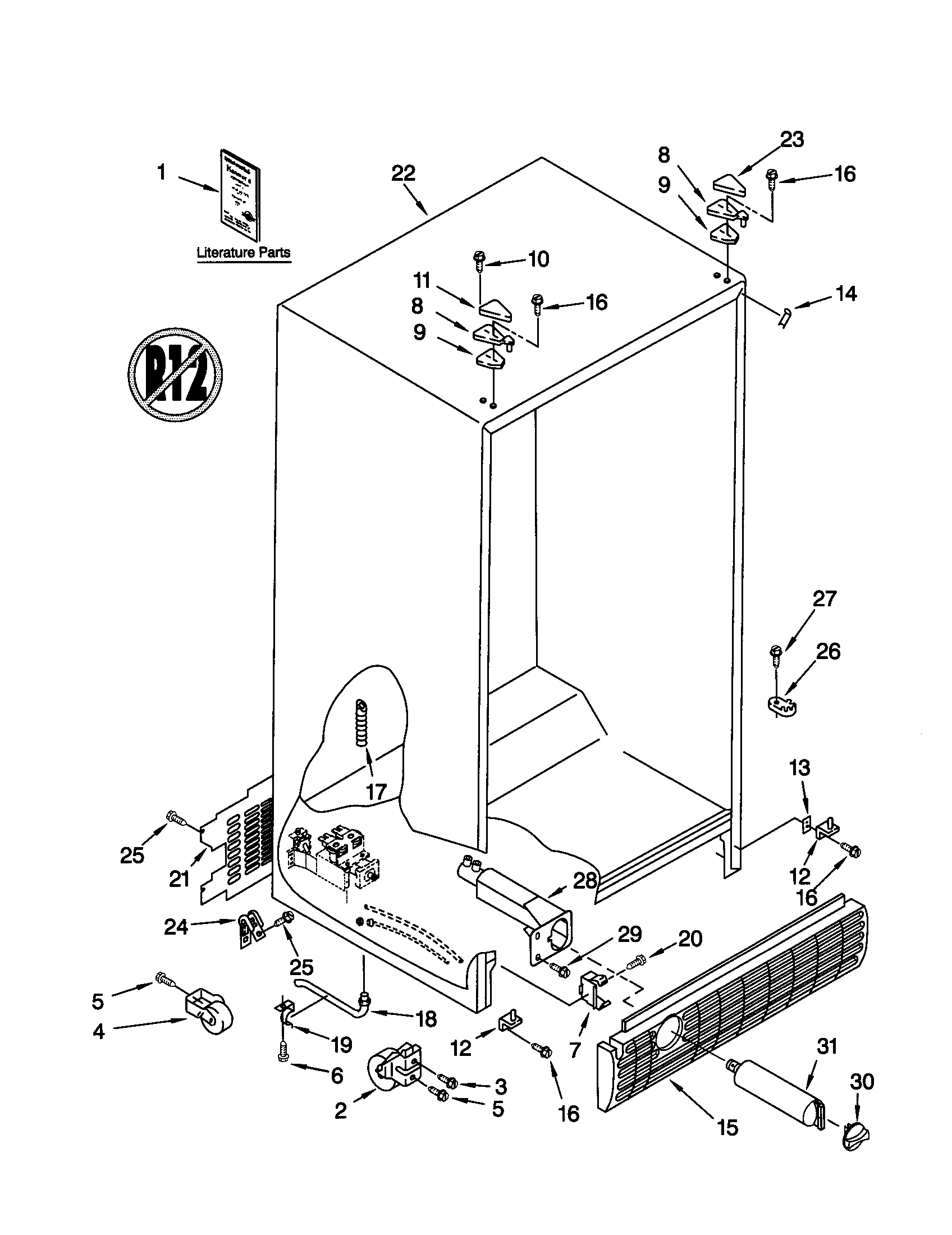 Kenmore 10659094993 cabinet diagram