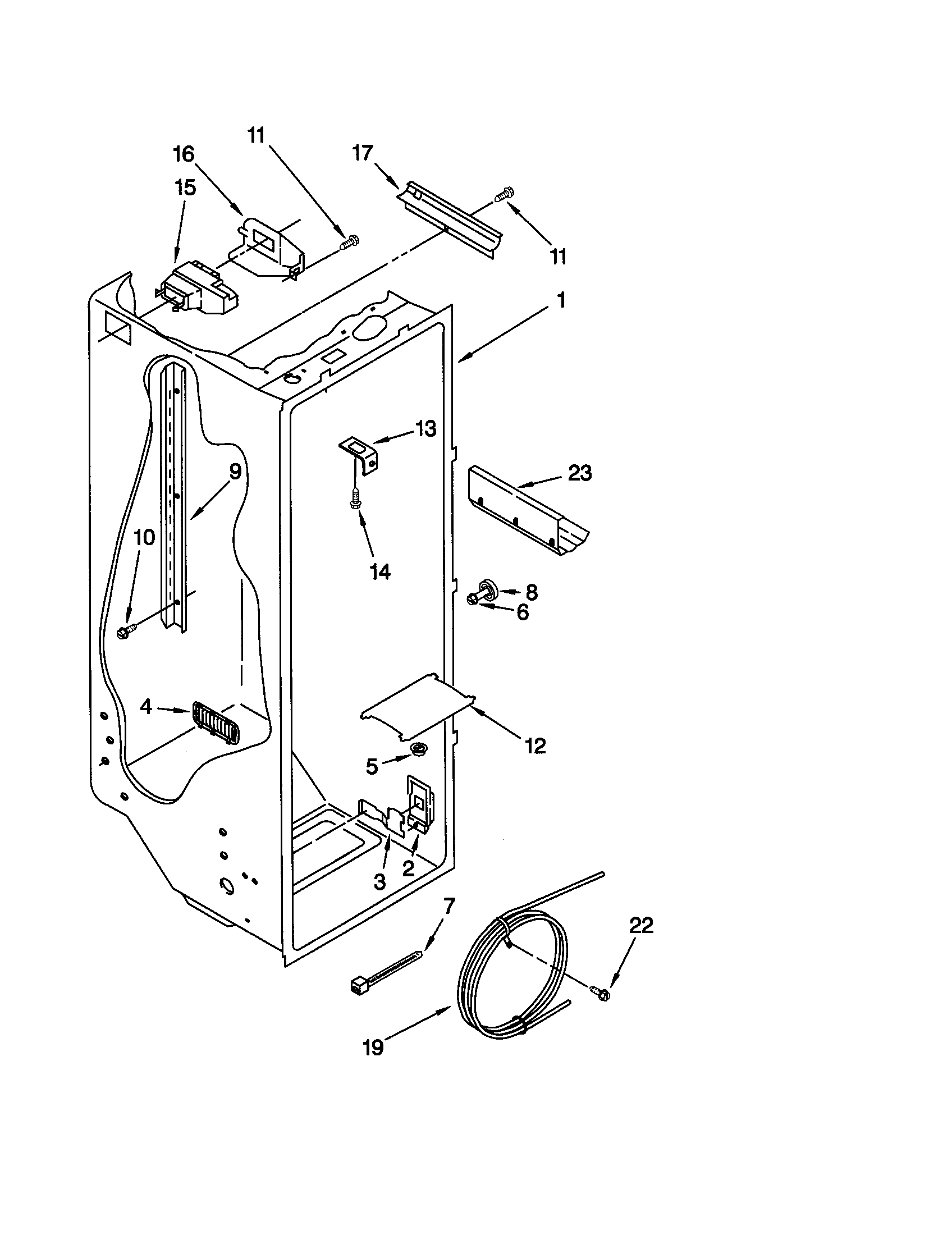 Kenmore 10659094993 refrigerator liner diagram