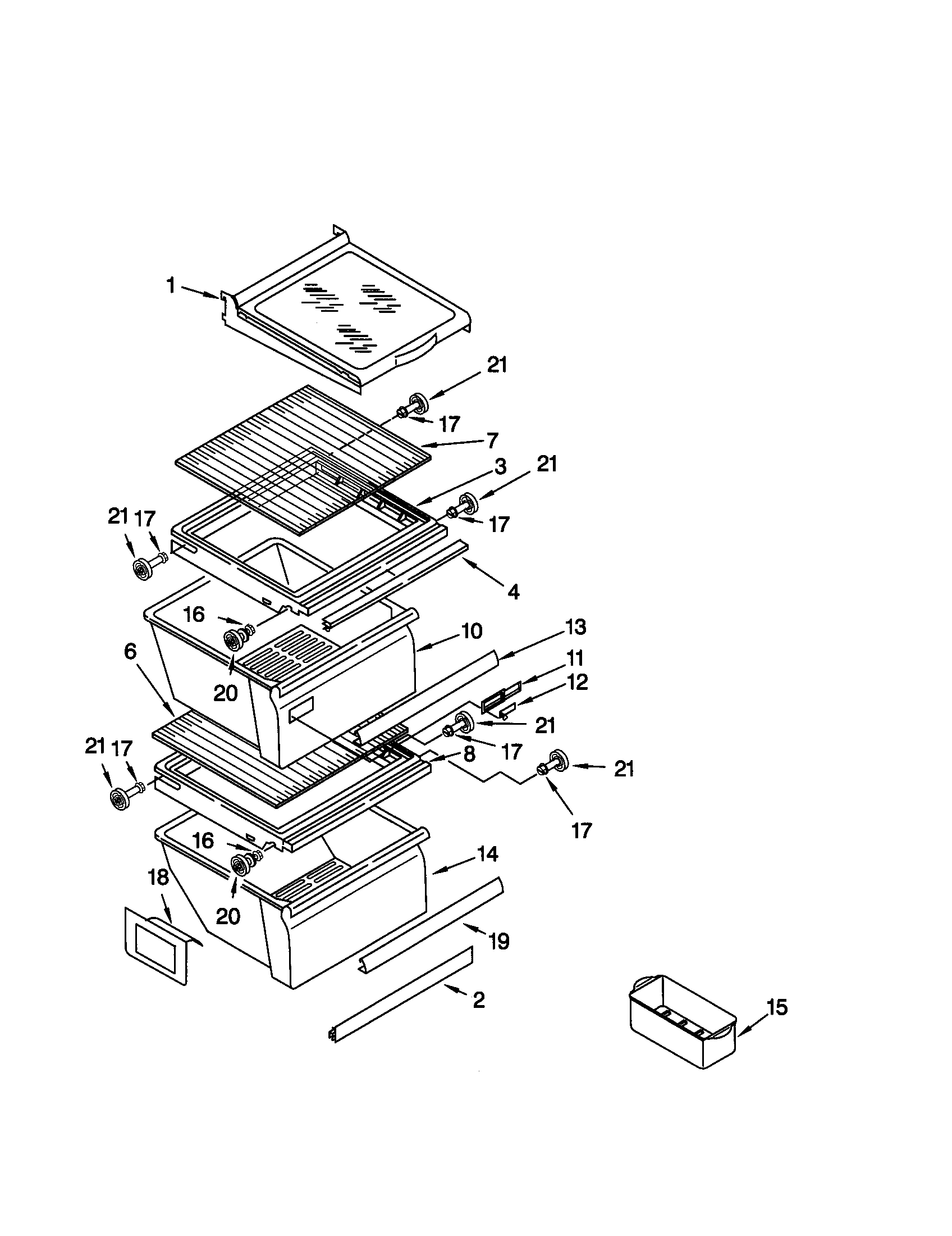 Kenmore 10659094993 refrigerator shelf diagram