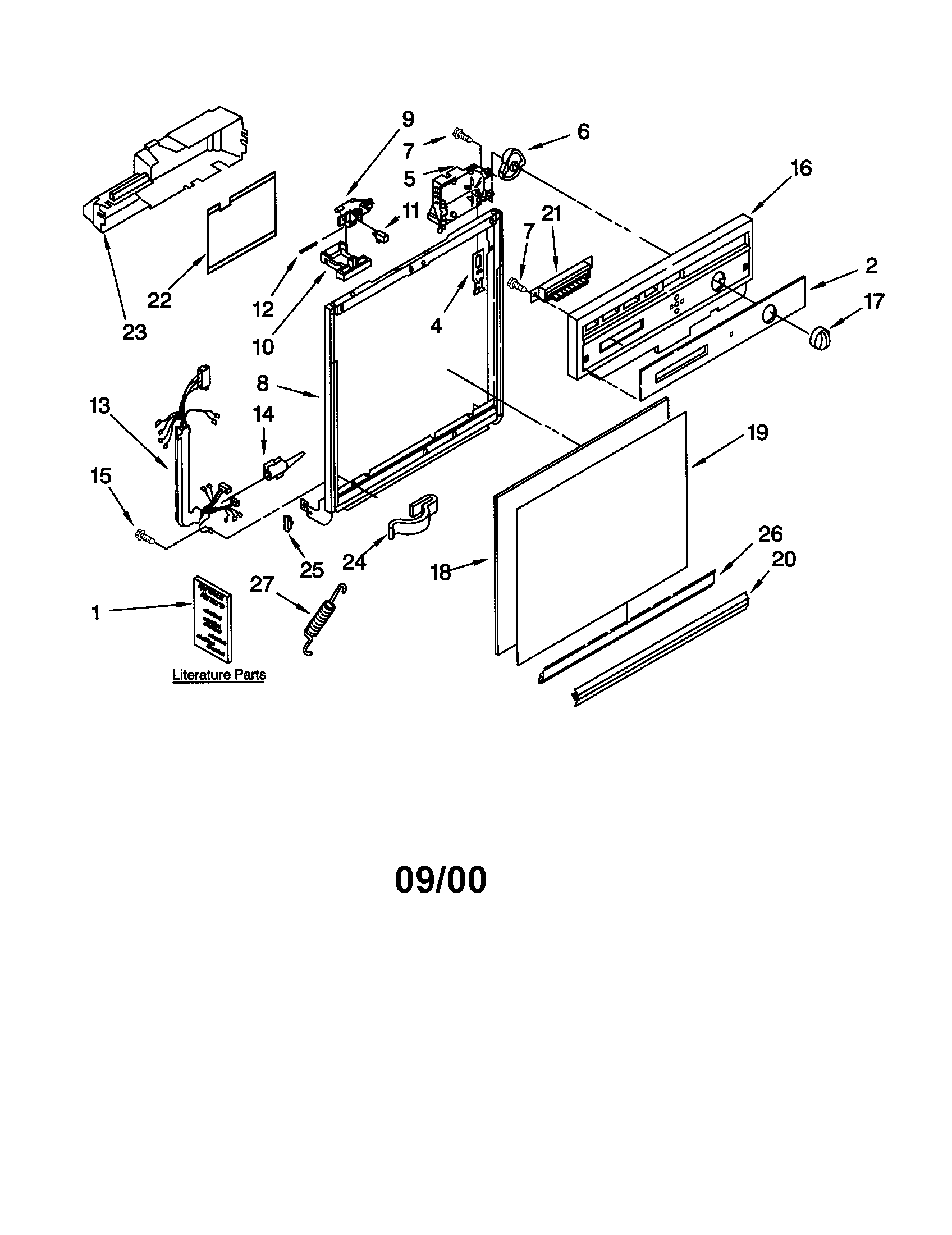 Kenmore 66515595793 frame and console diagram