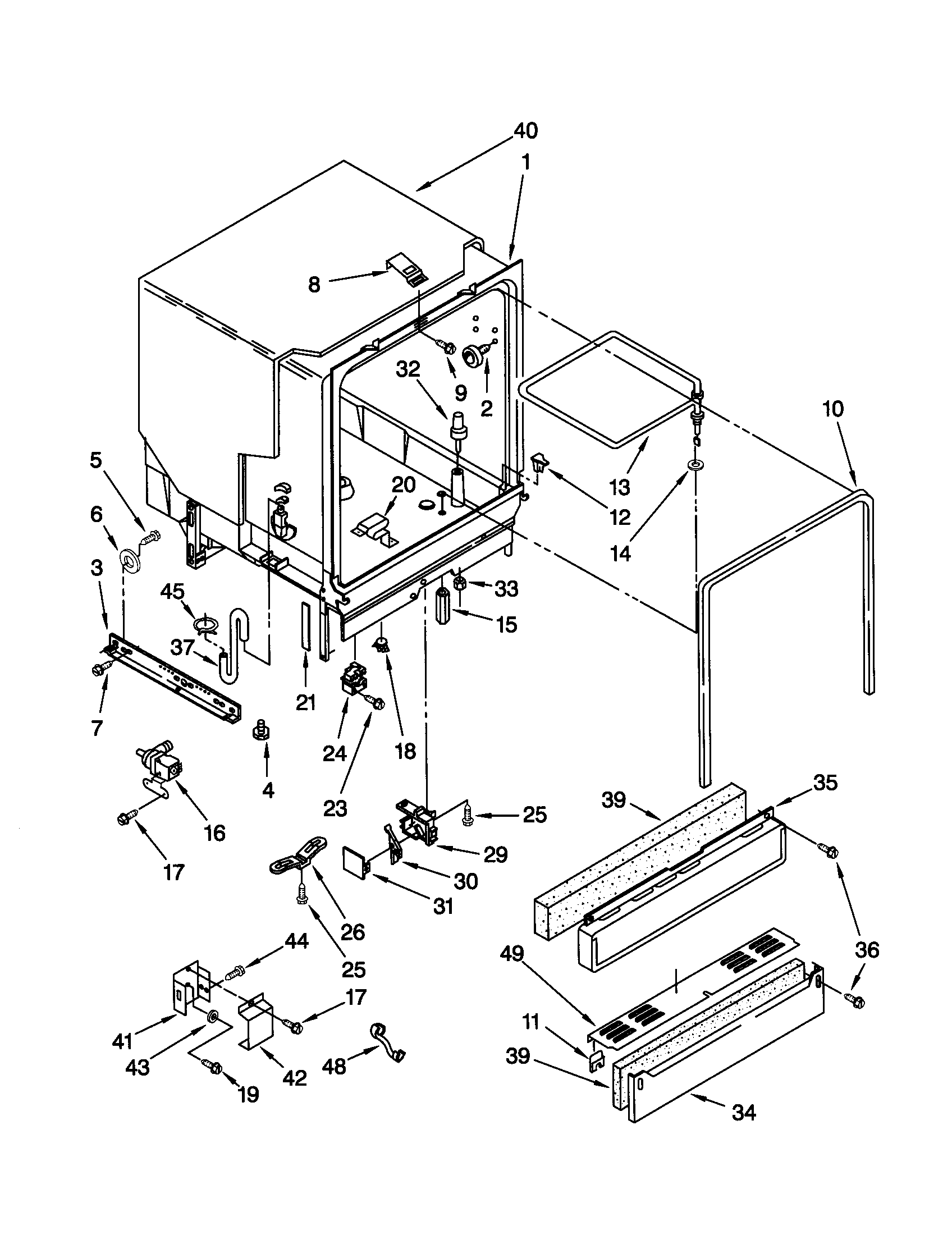 Kenmore 66515595793 tub assembly diagram