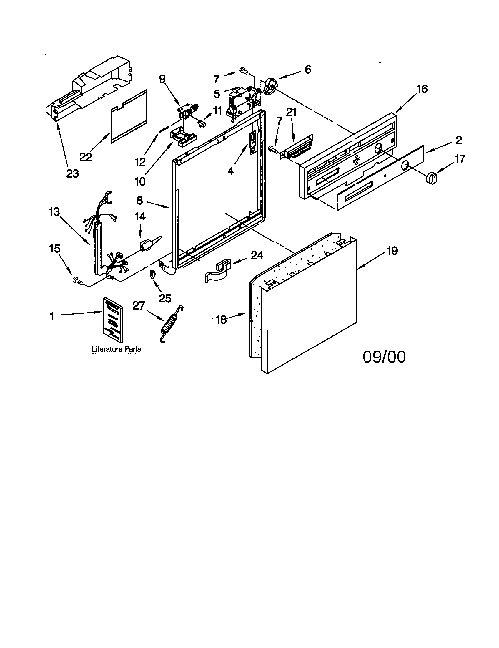 Kenmore 66516669993 frame and console diagram