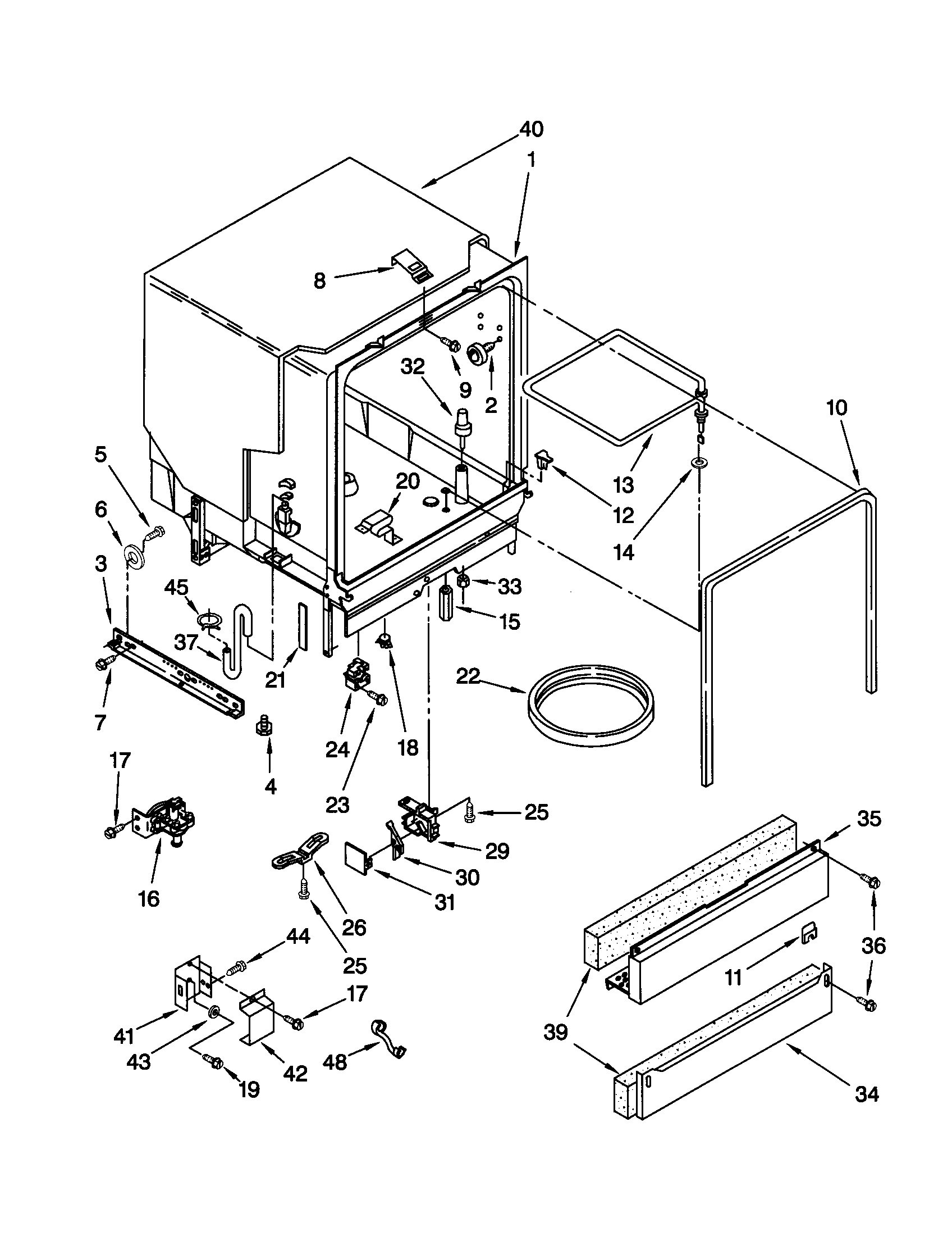 Kenmore 66516669993 tub assembly diagram