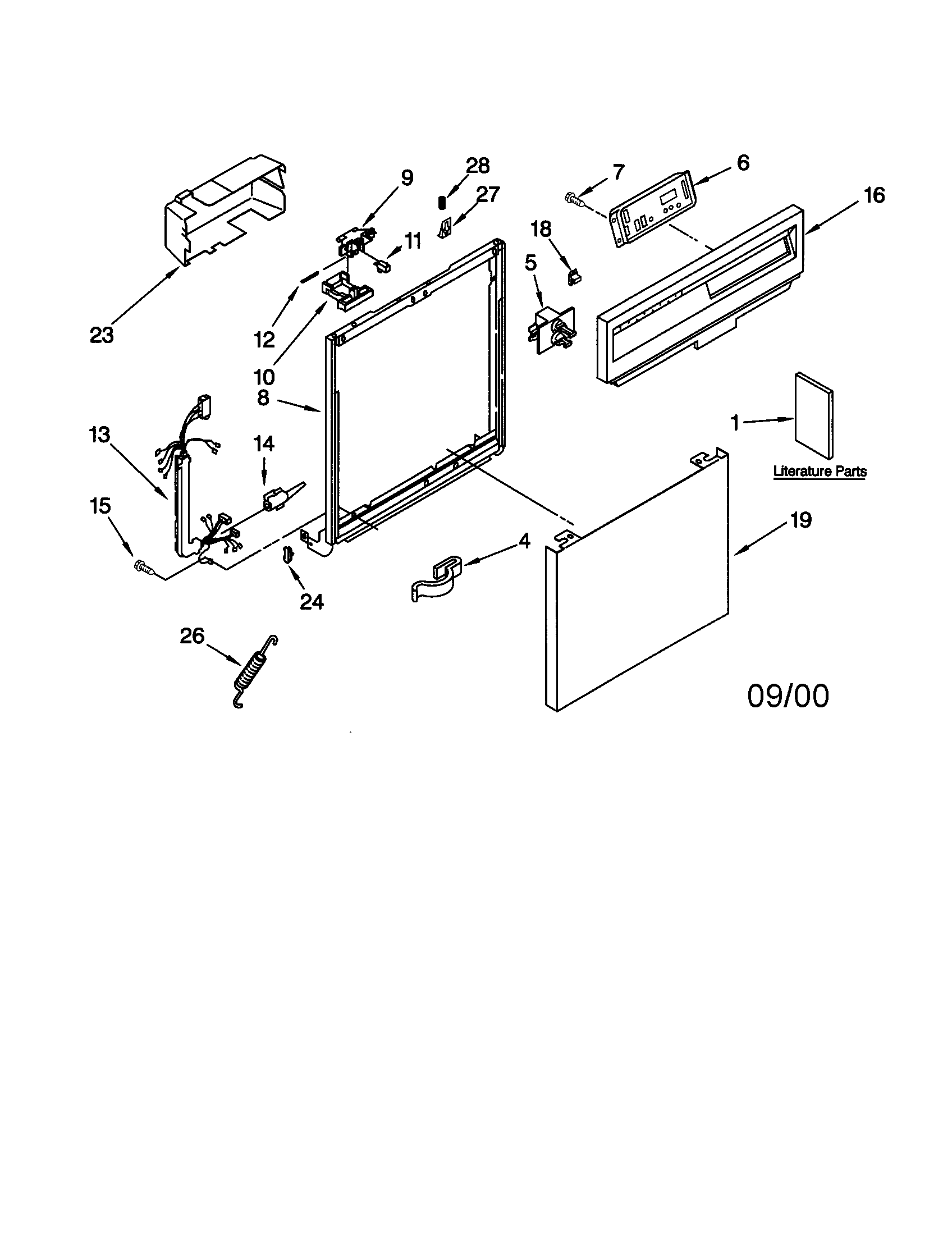 Kenmore 66516779992 frame and console diagram