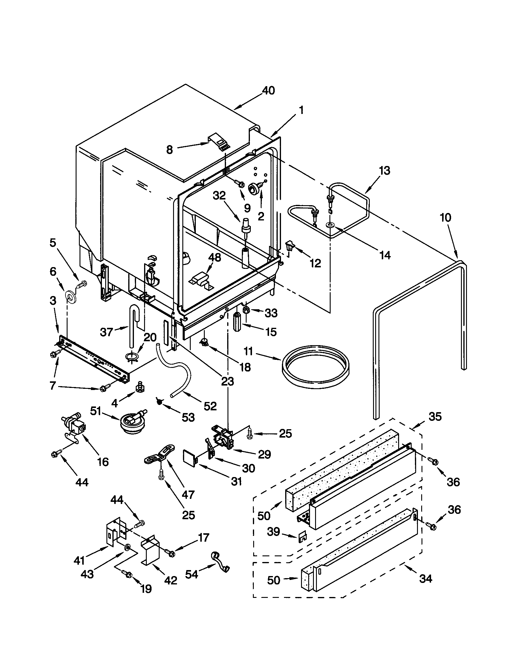 Kenmore 66516779992 tub assembly diagram