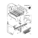 Kenmore 66517777992 upper dishrack and water feed diagram
