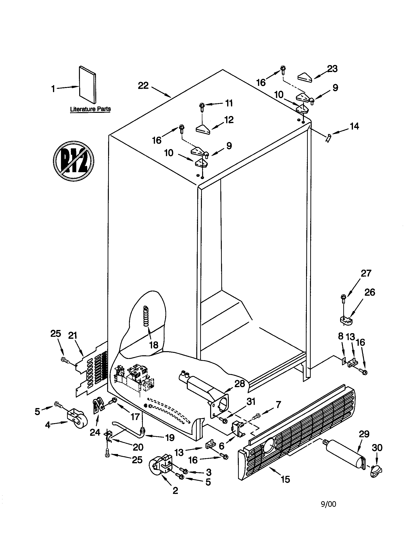 Kenmore Elite 10650584000 cabinet diagram