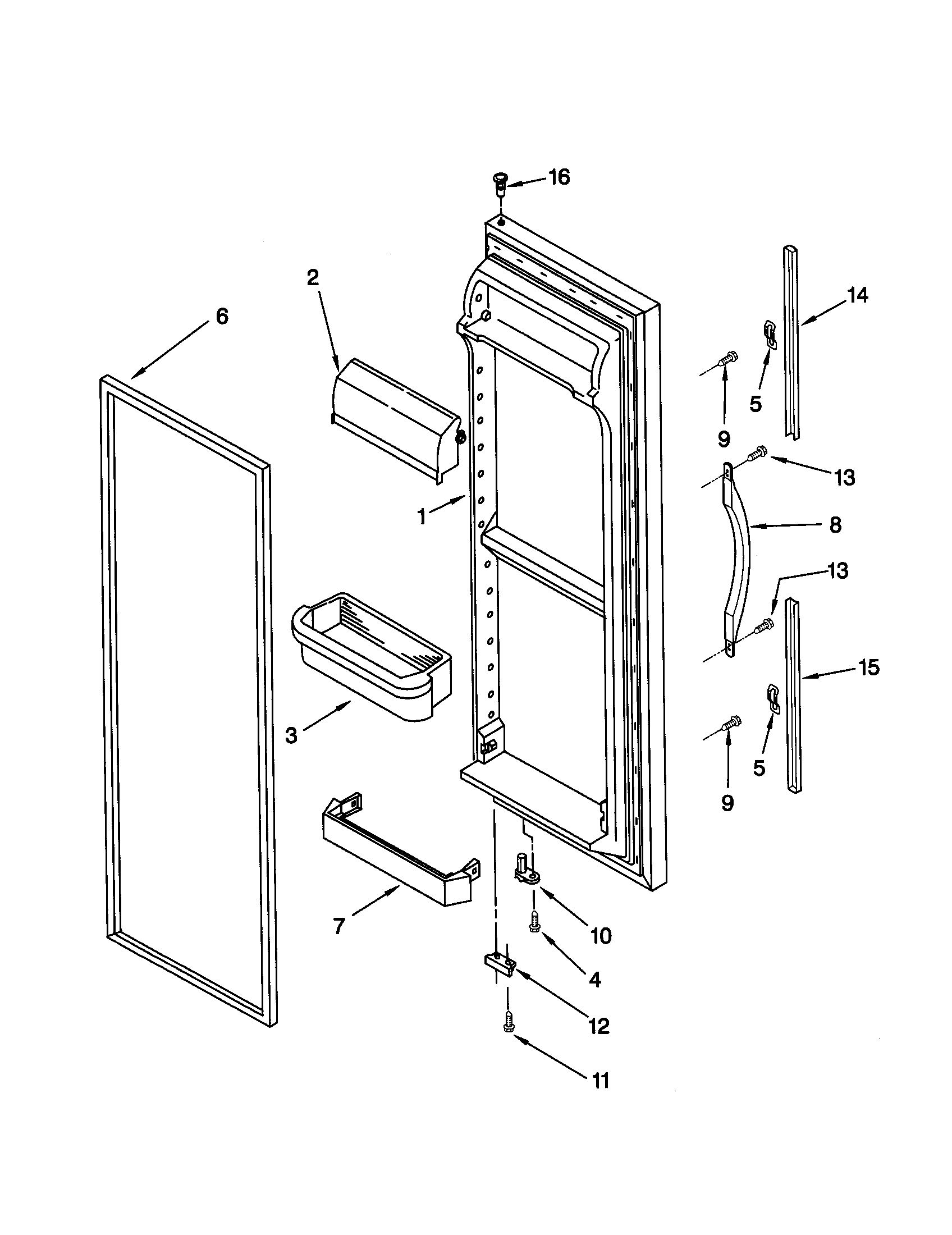 Kenmore Elite 10650584000 refrigerator door diagram