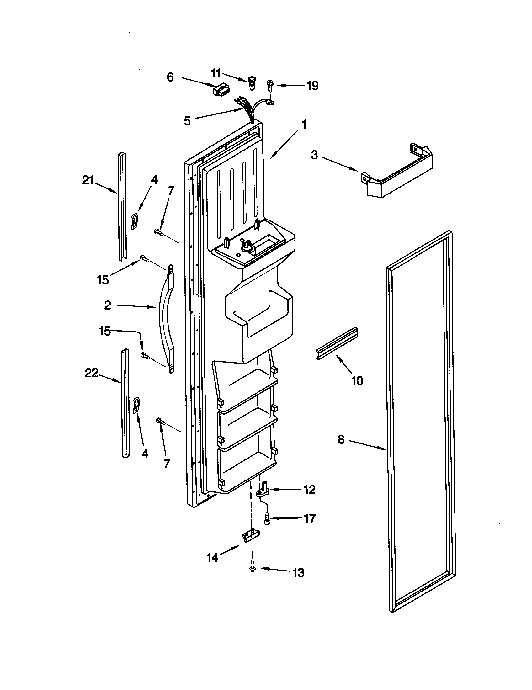 Kenmore Elite 10650584000 freezer door diagram