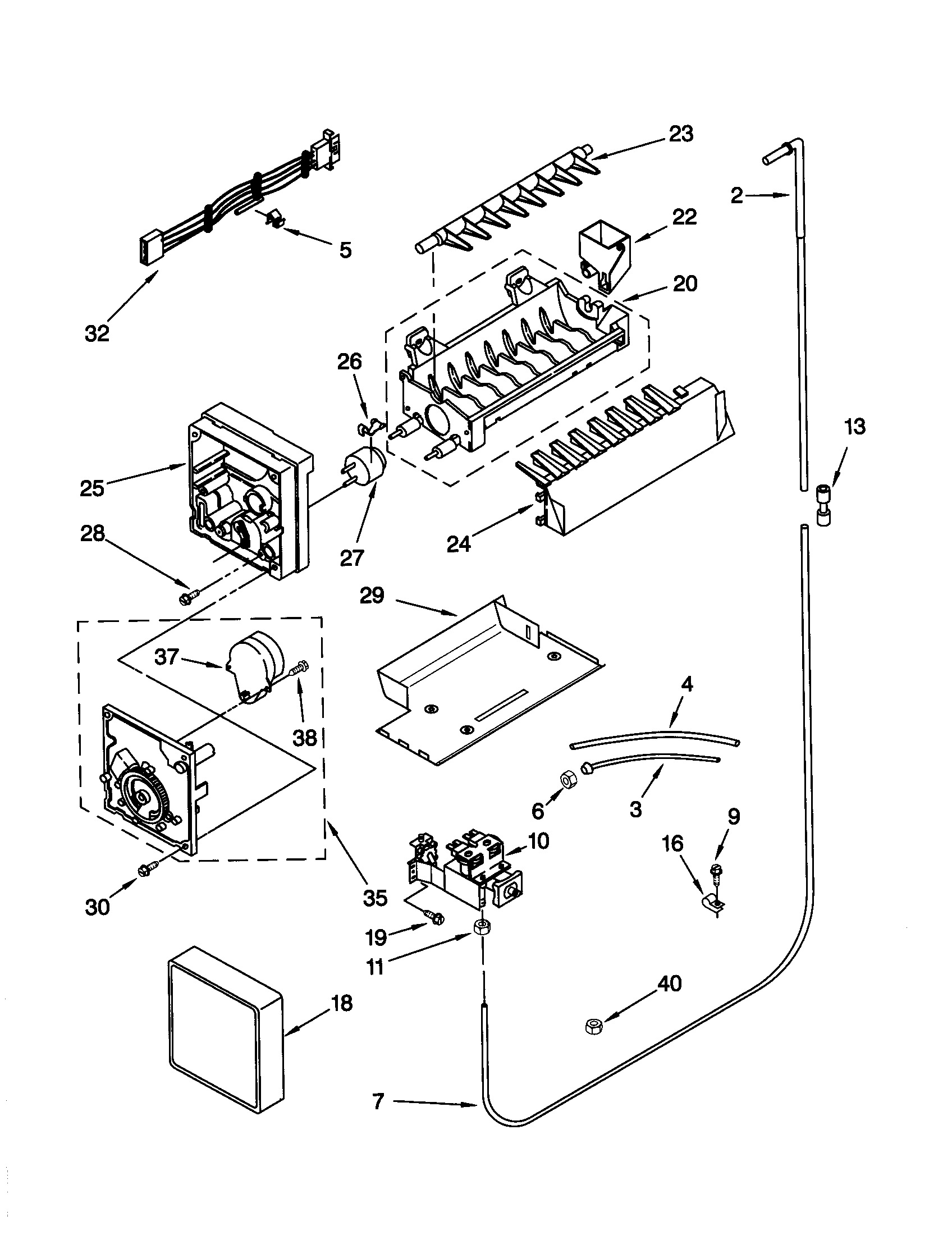 Kenmore Elite 10650584000 icemaker diagram