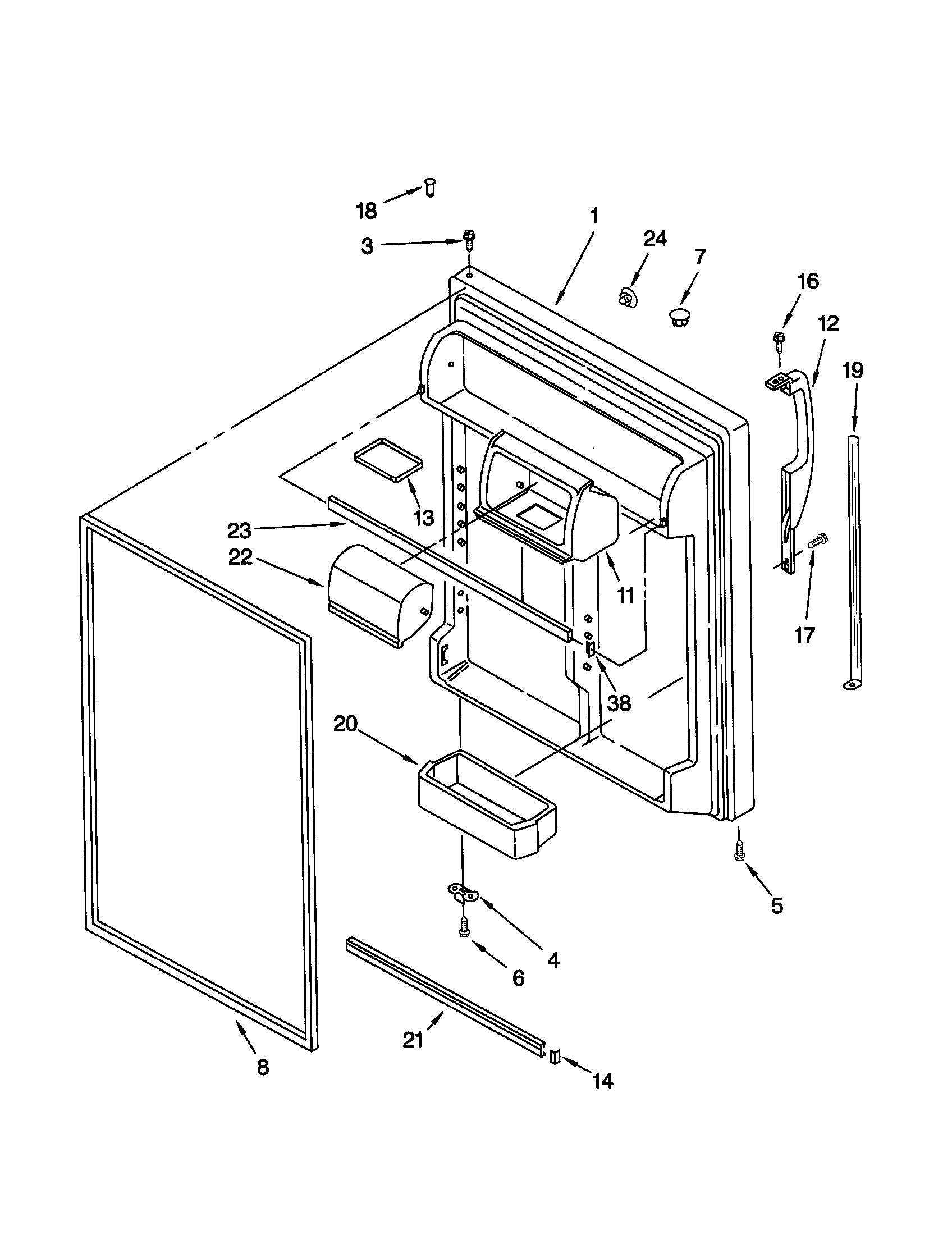 Kenmore 10660999991 refrigerator door diagram