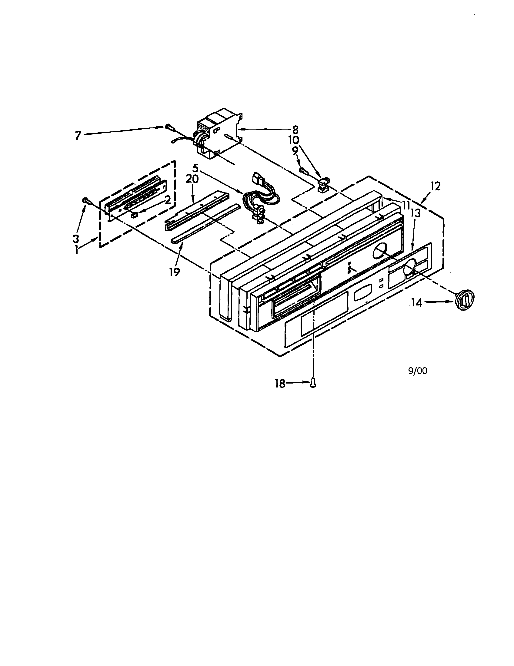 Kenmore 6651678582 control panel diagram