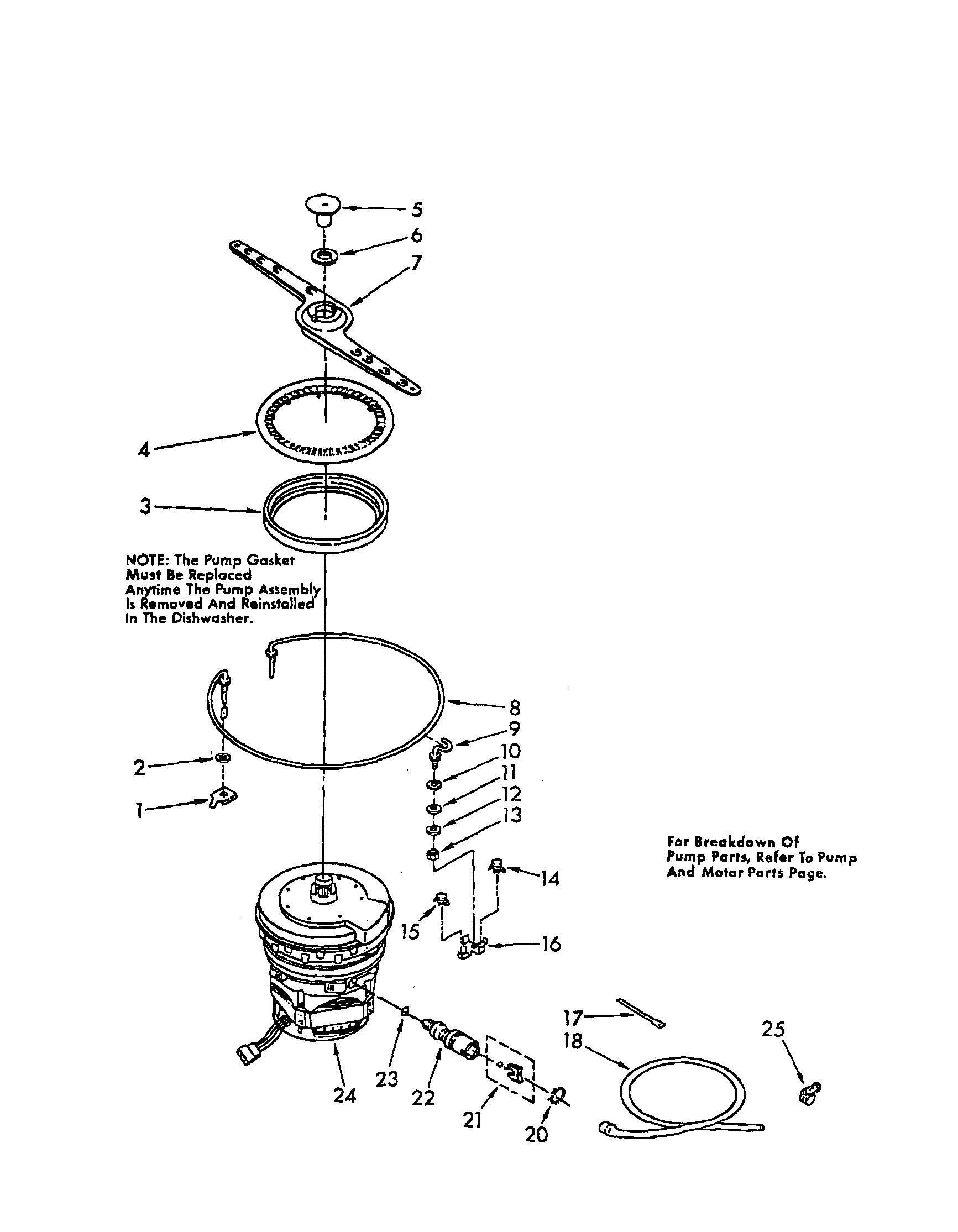 Kenmore 6651678582 heater, pump and lower sprayarm diagram