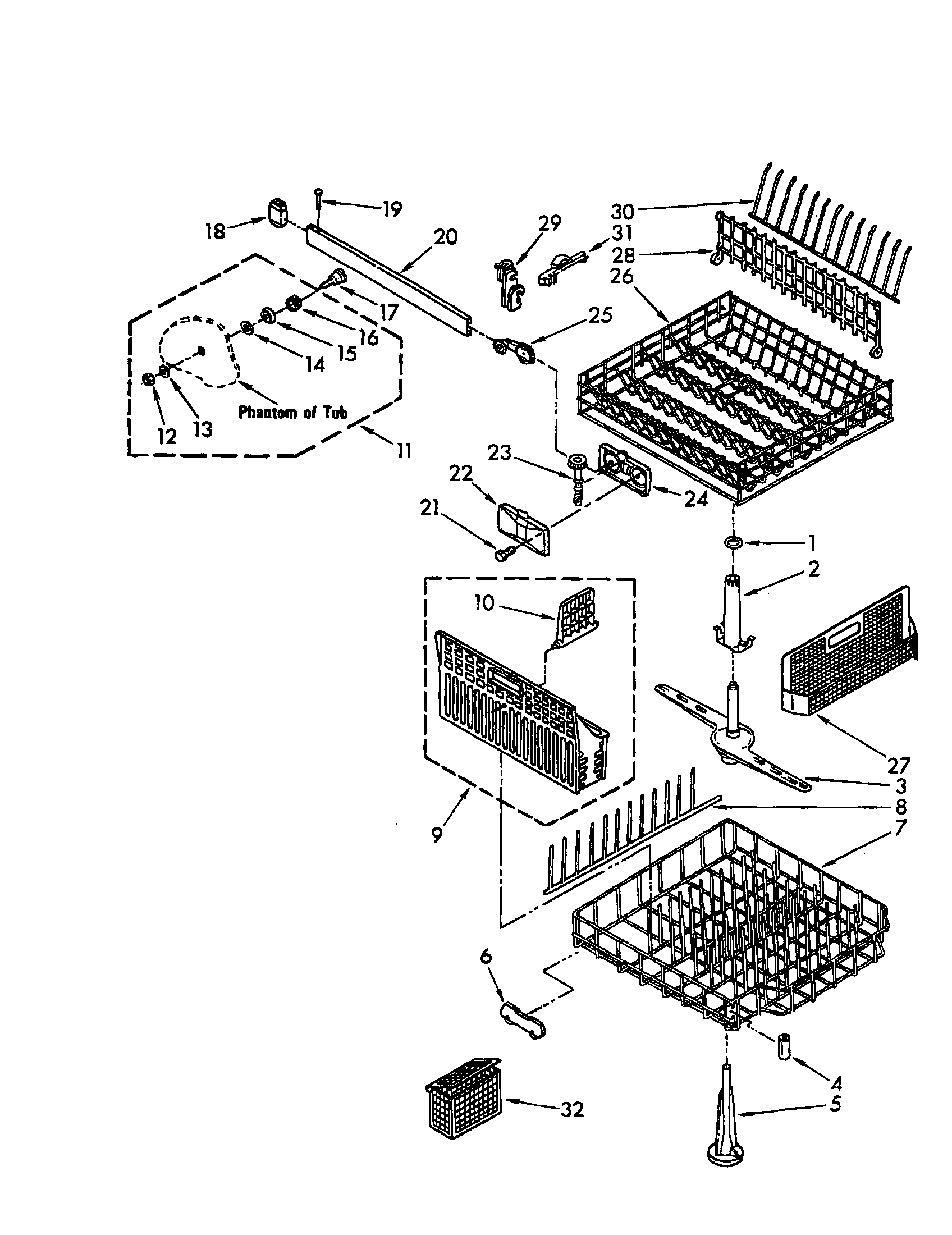 Kenmore 6651678582 dishrack diagram