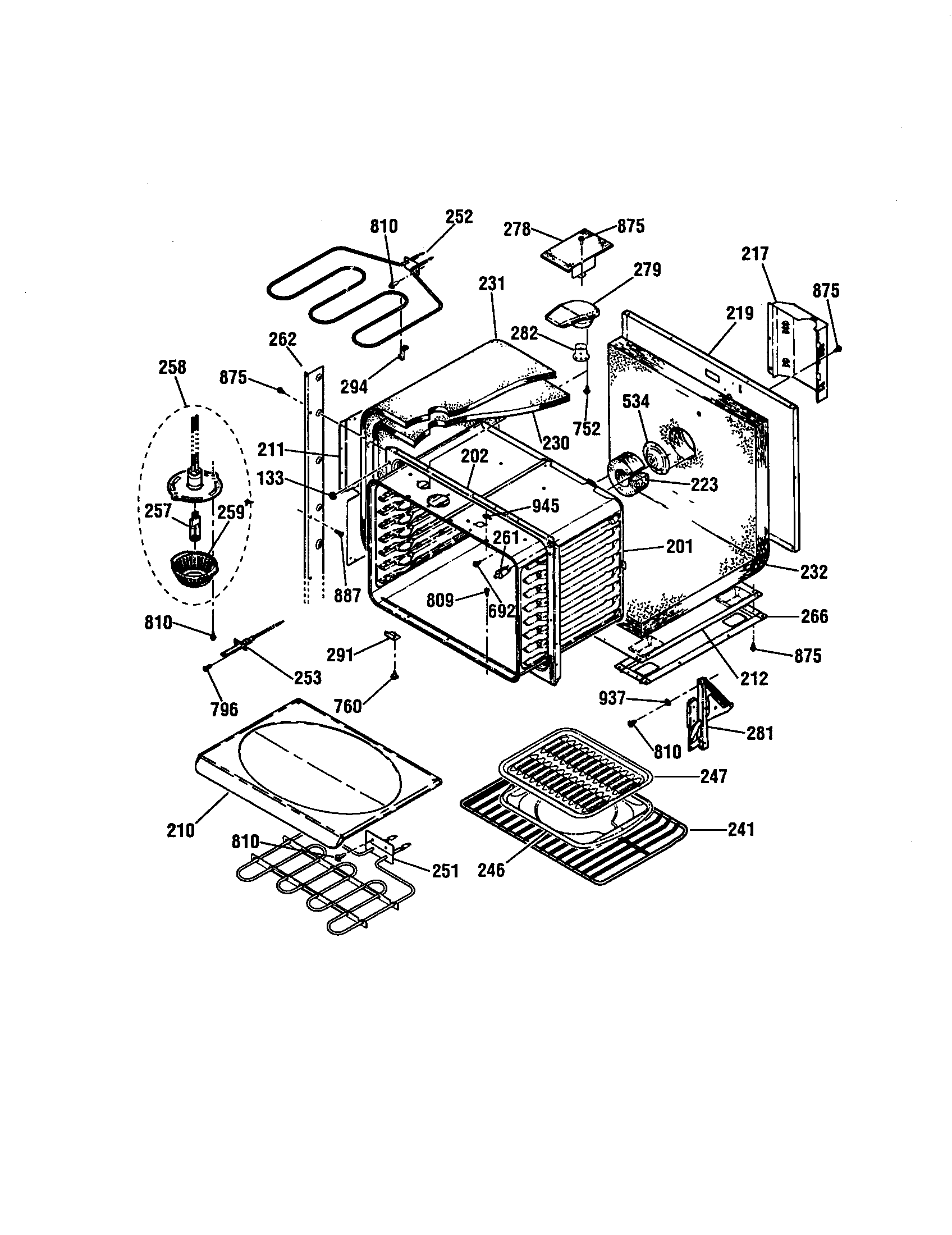 Kenmore Elite 91149013991 upper body diagram