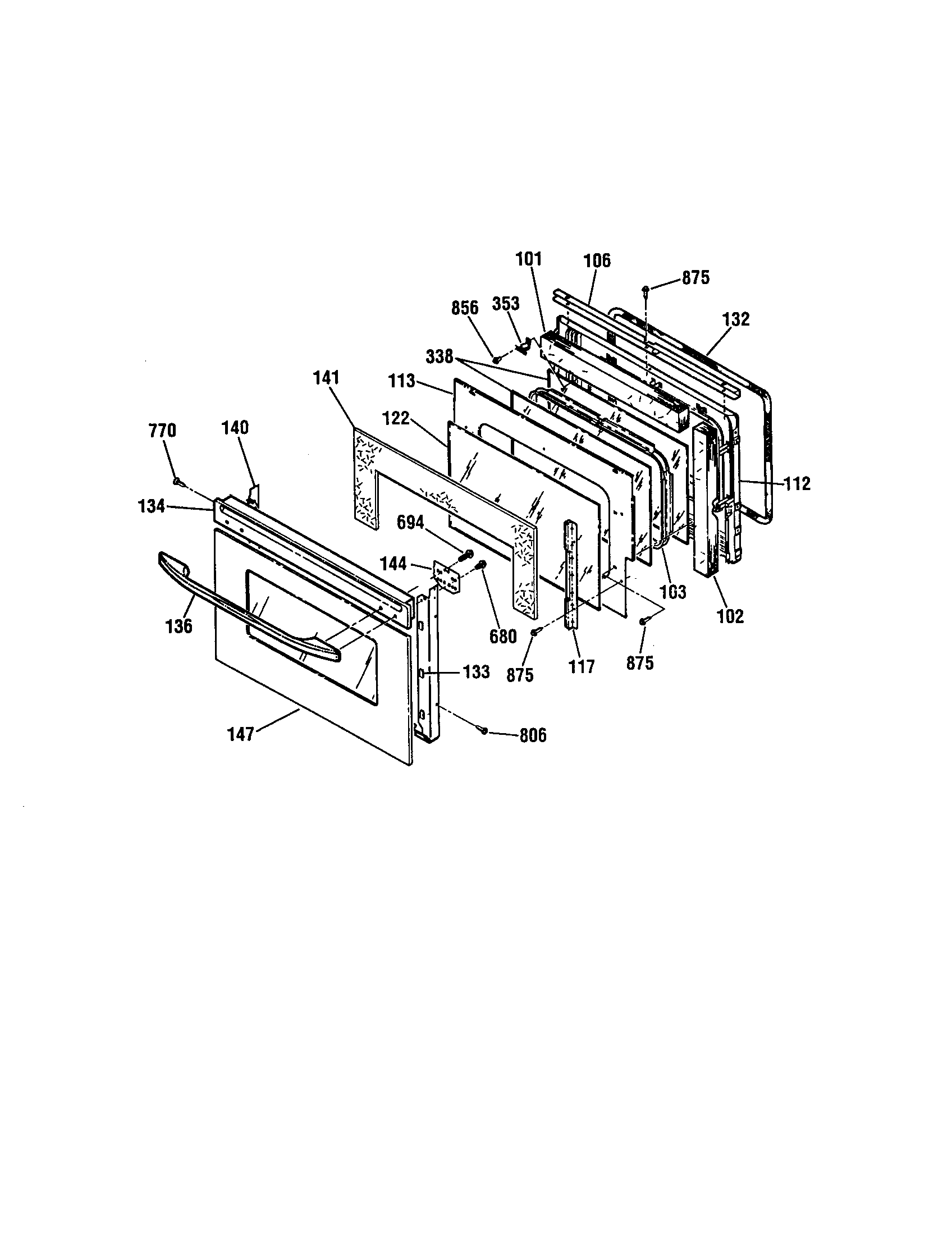Kenmore Elite 91149013991 door diagram