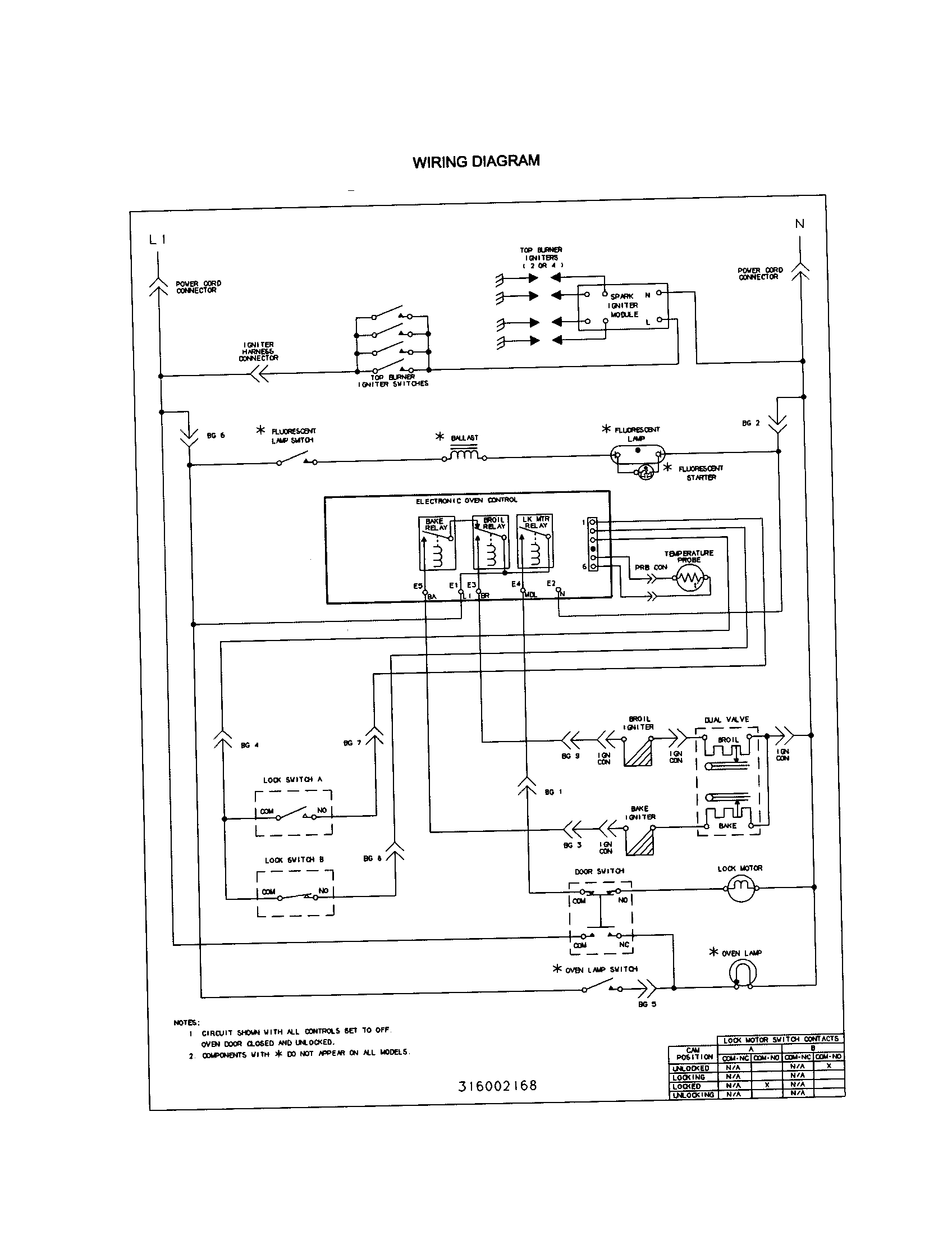 Frigidaire FGF354BGWD wiring diagram diagram