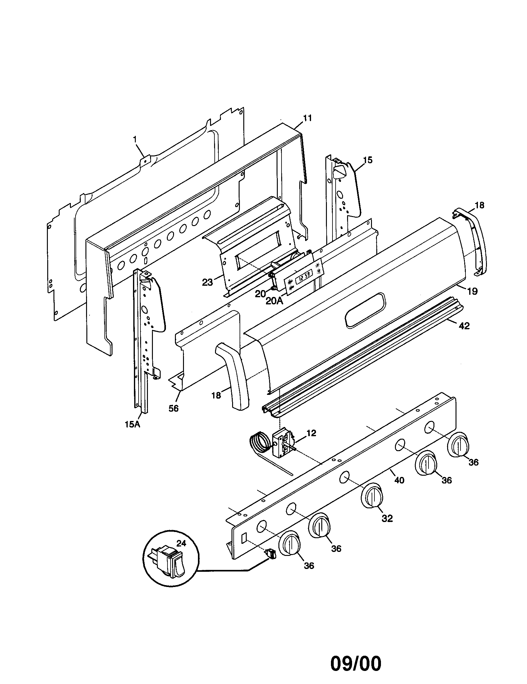 Tappan TGF336BHWC backguard diagram