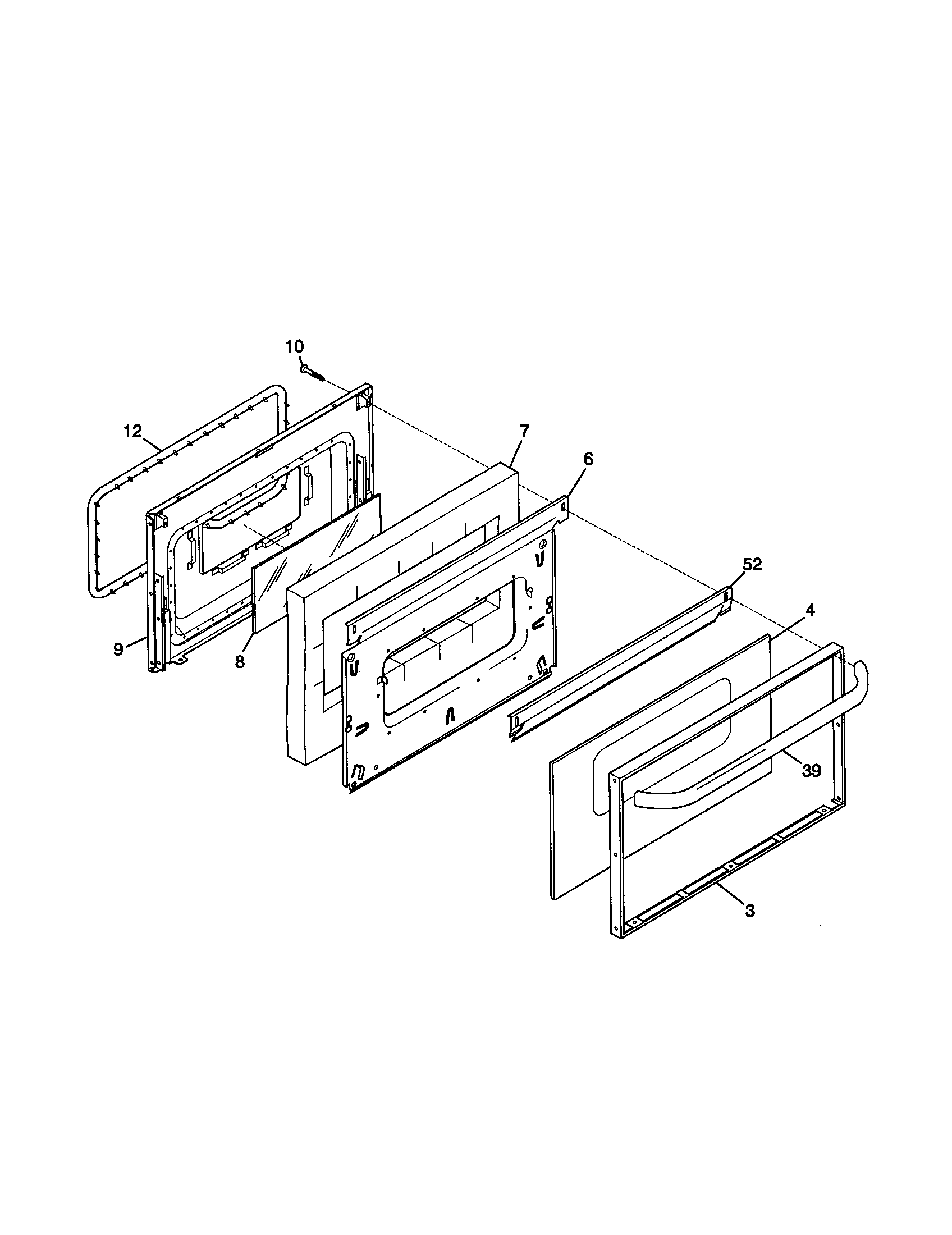 Tappan TGF336BHWC door diagram