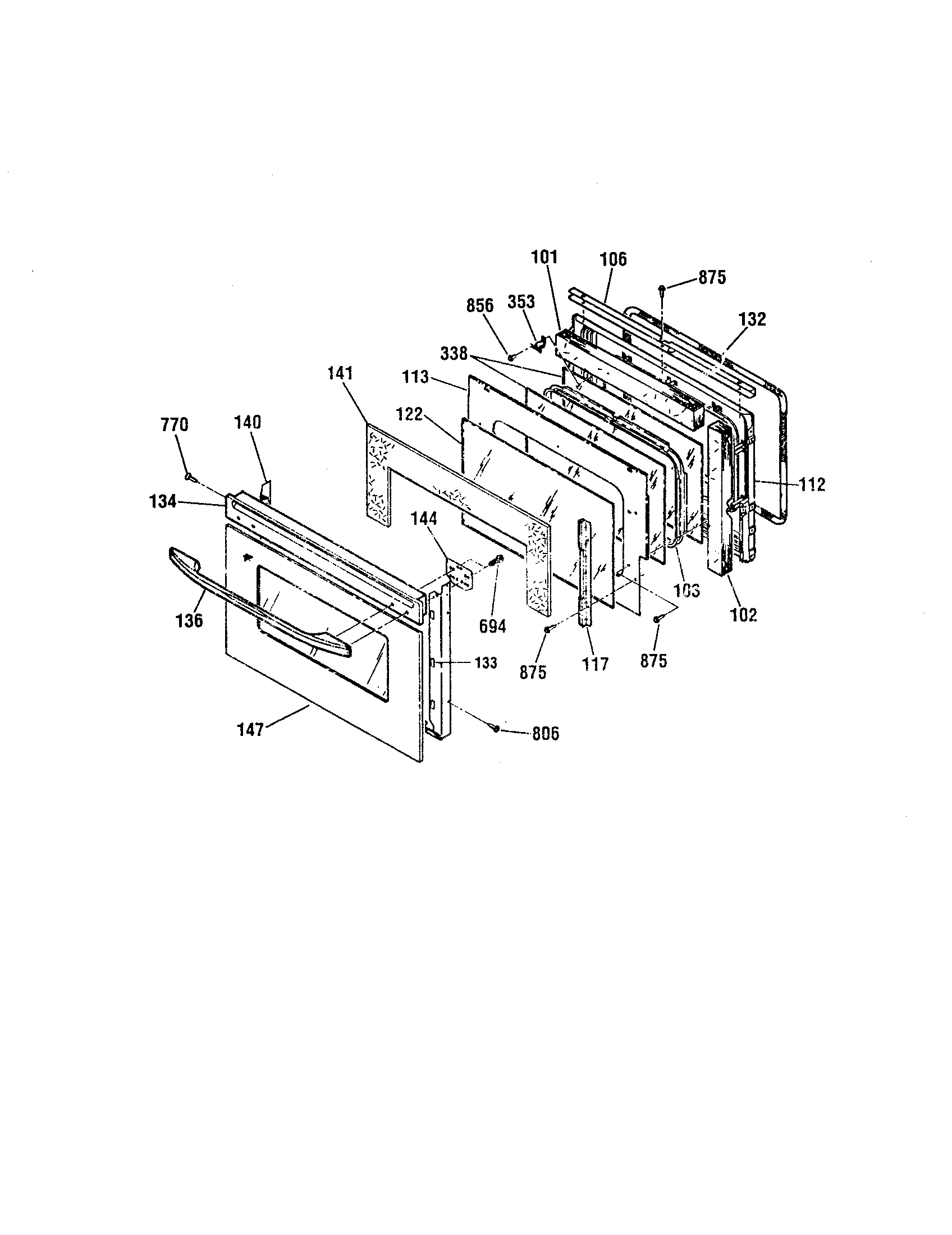 Kenmore Elite 91149003991 door diagram