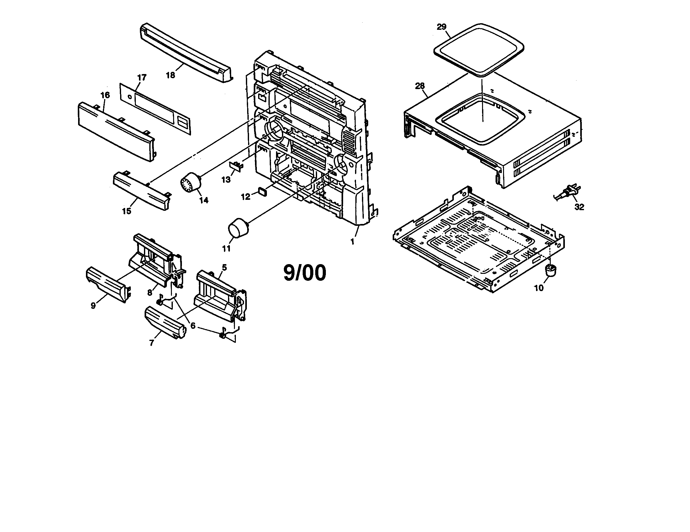 Aiwa Z-VR55 table top diagram