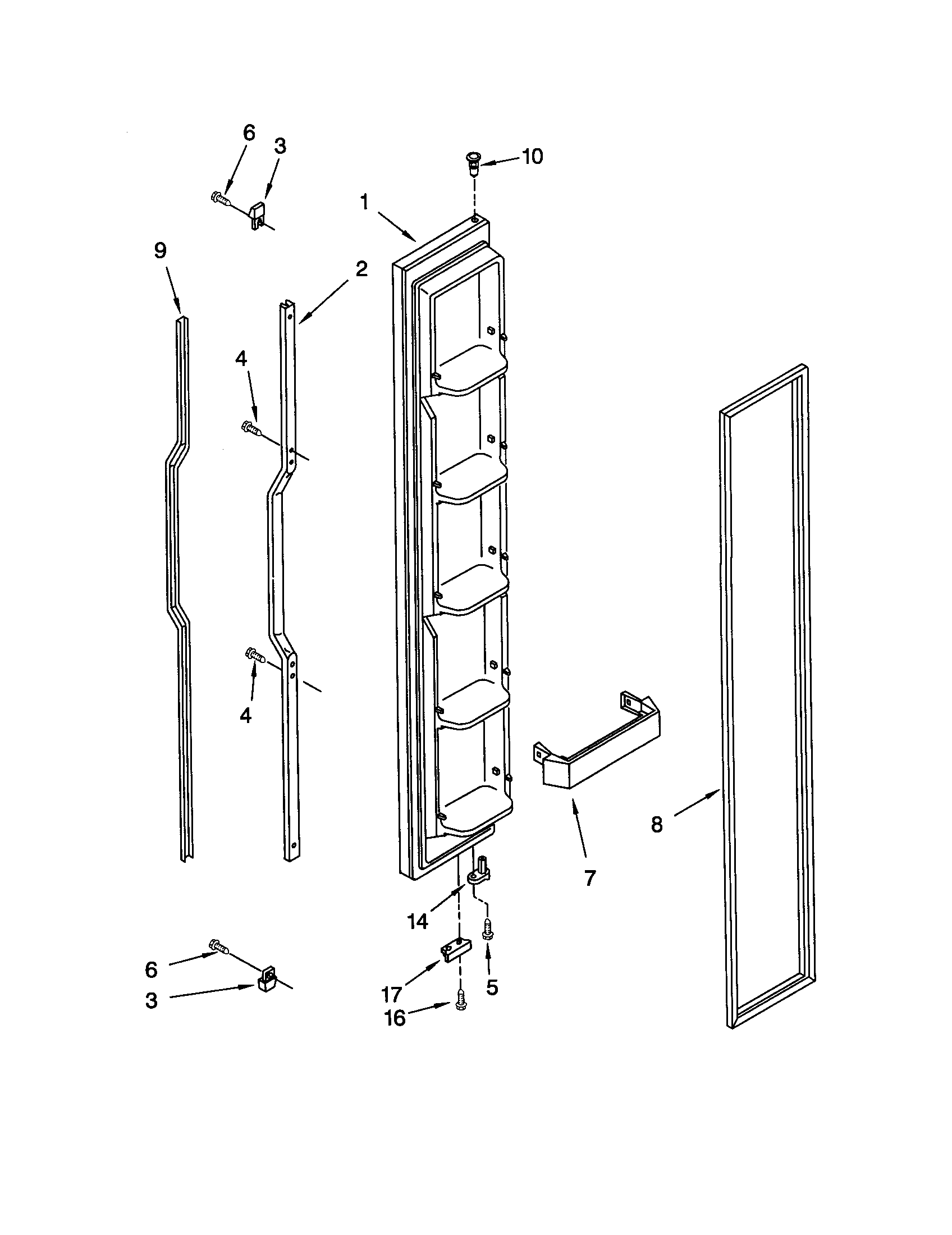KitchenAid KSRS22KGBT01 freezer door diagram