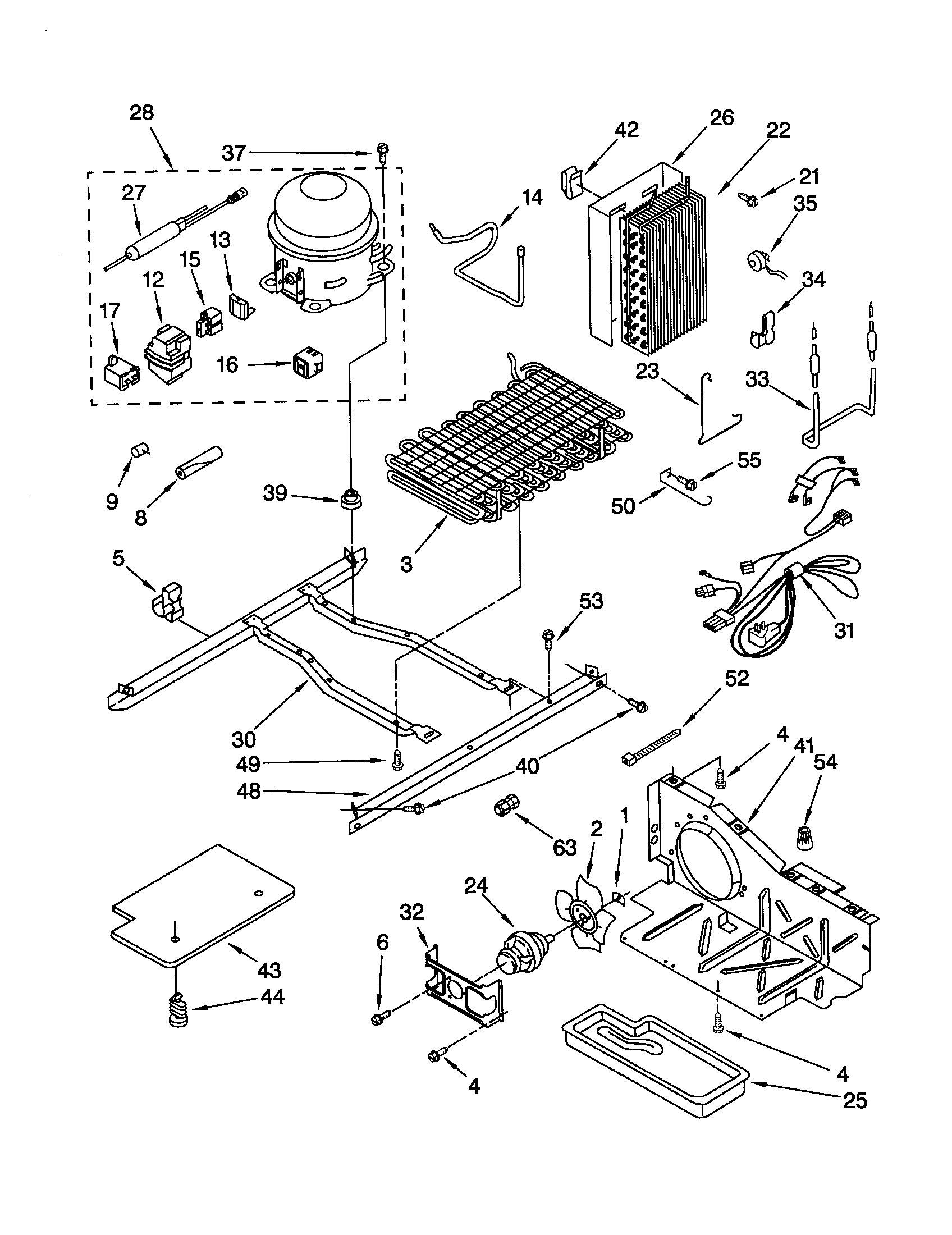 KitchenAid KSRW25FHWH00 unit diagram