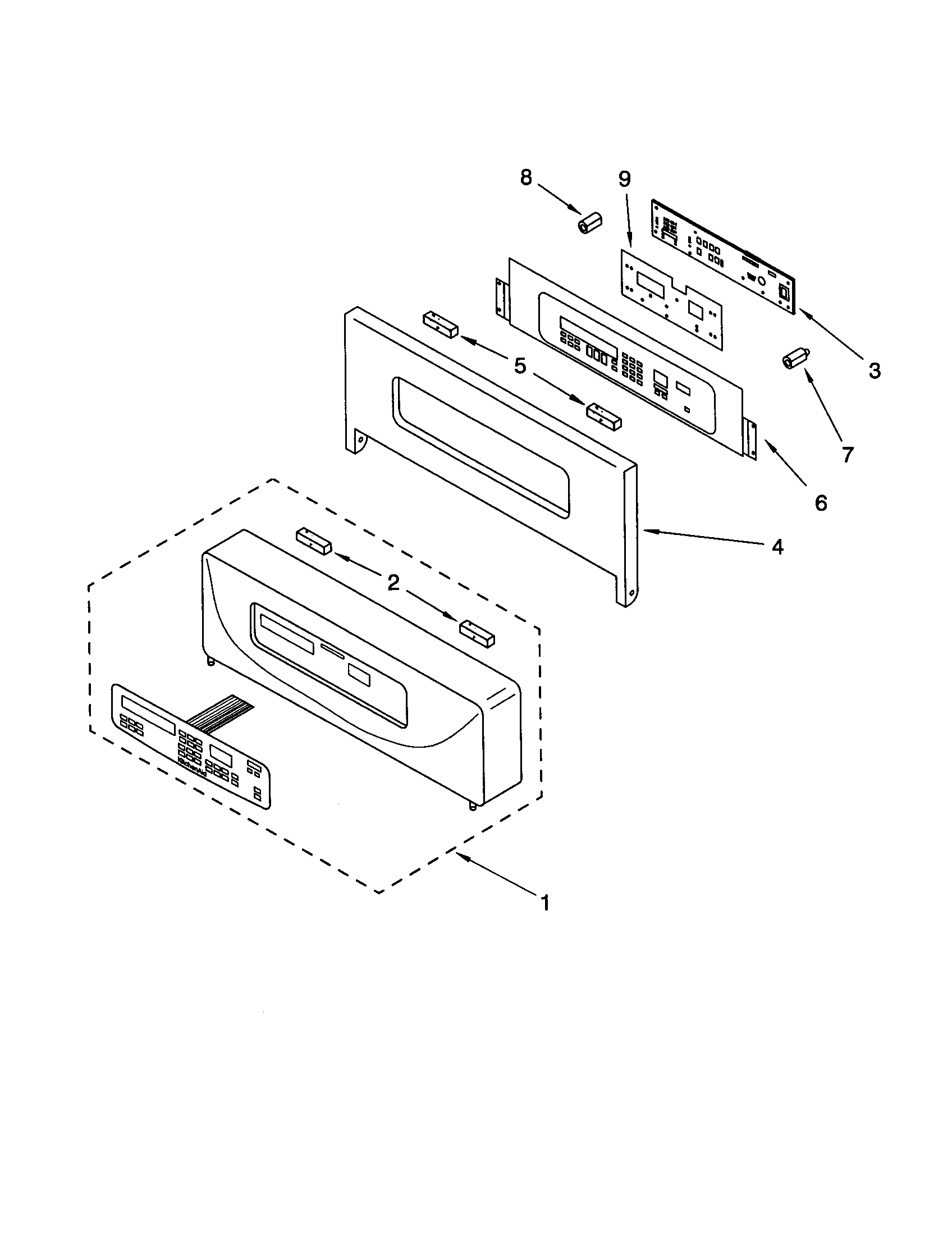 KitchenAid KEBS278DBS7 control panel diagram