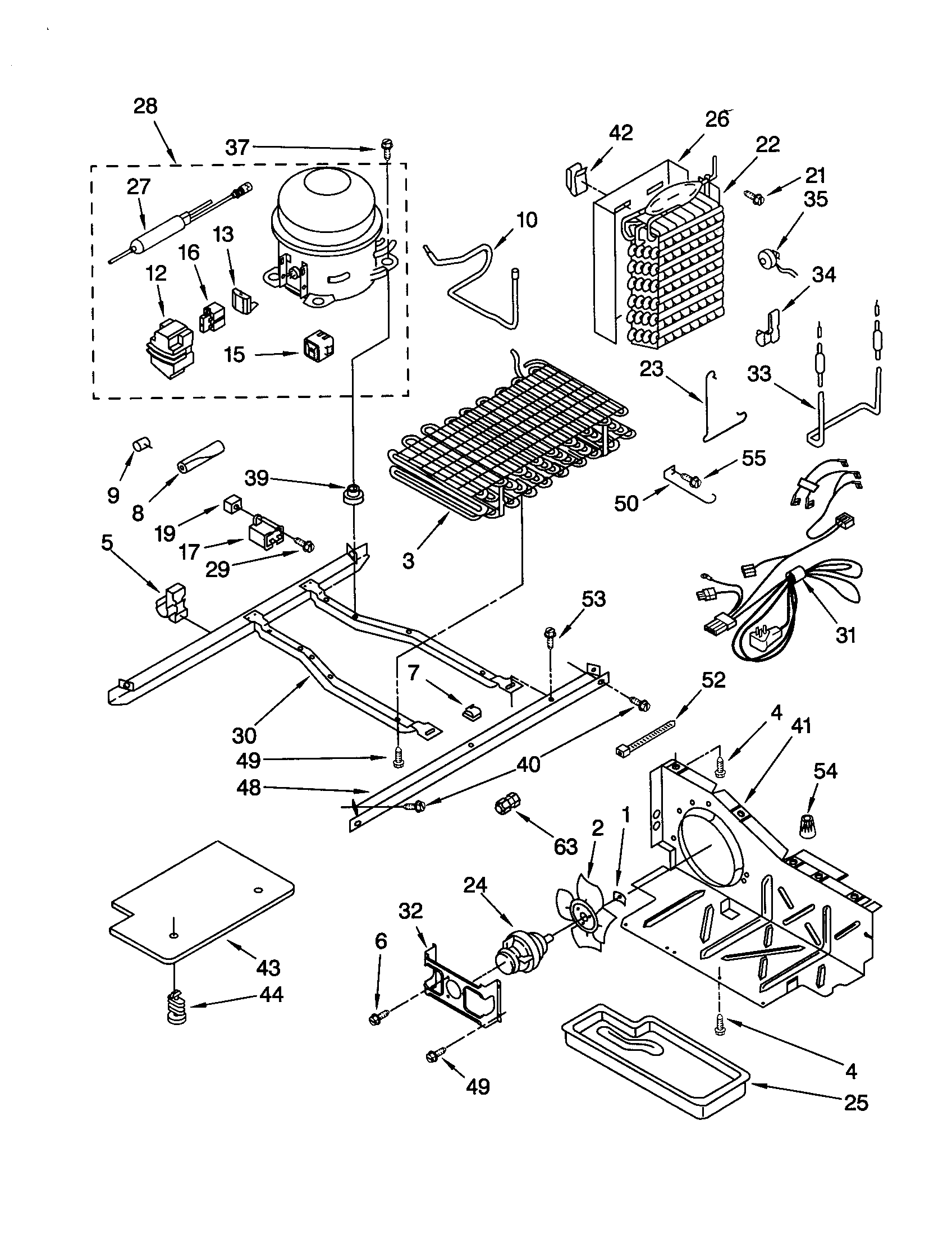 KitchenAid KSRS27QGWH03 unit diagram