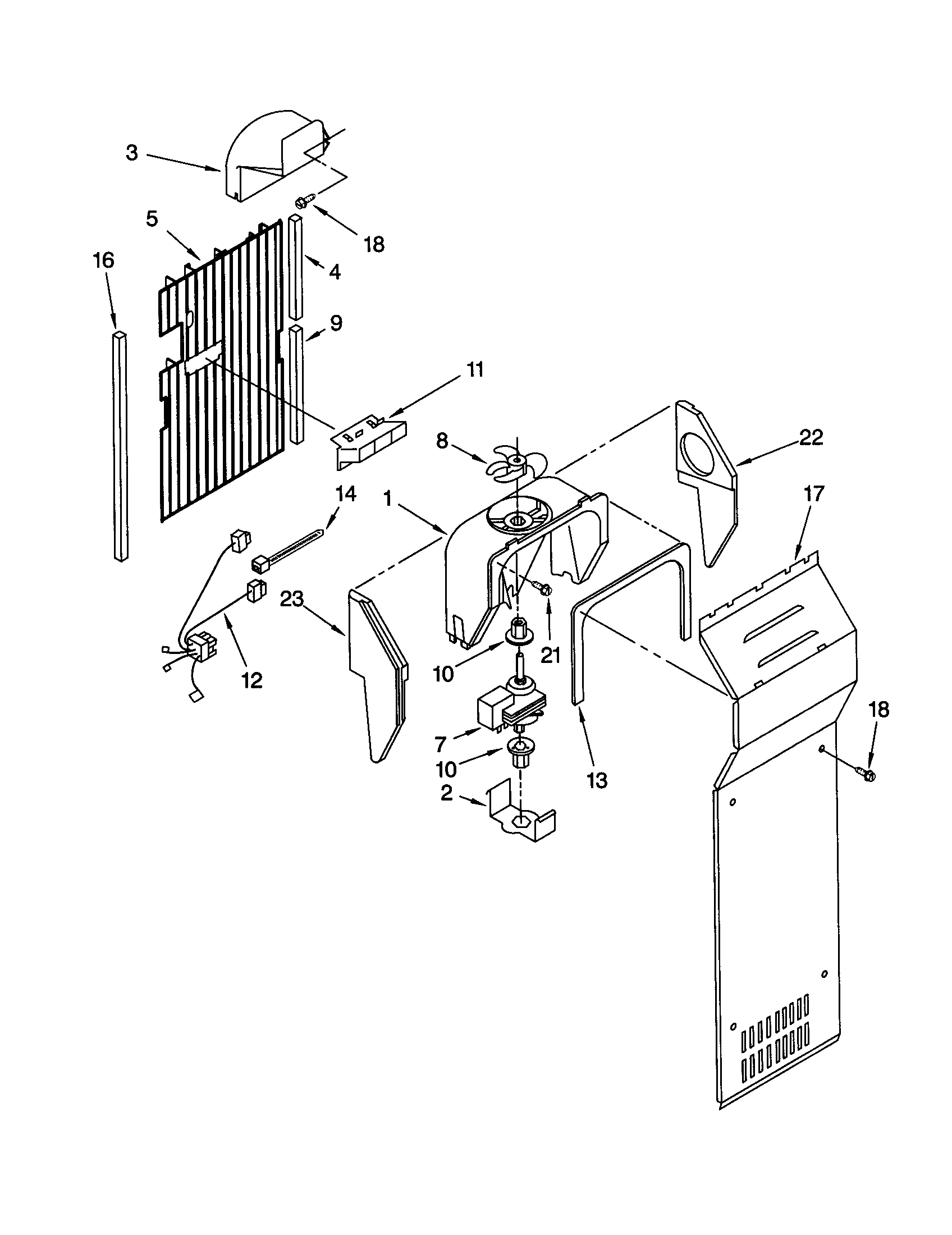KitchenAid KSRS25FGWH02 air flow diagram