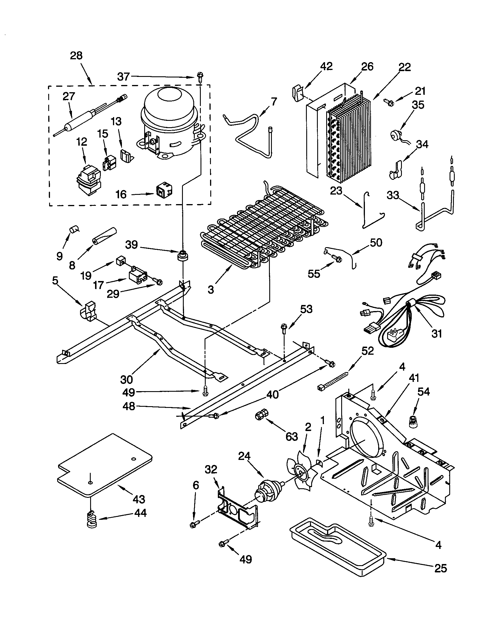 KitchenAid KSRS25FGWH02 unit diagram
